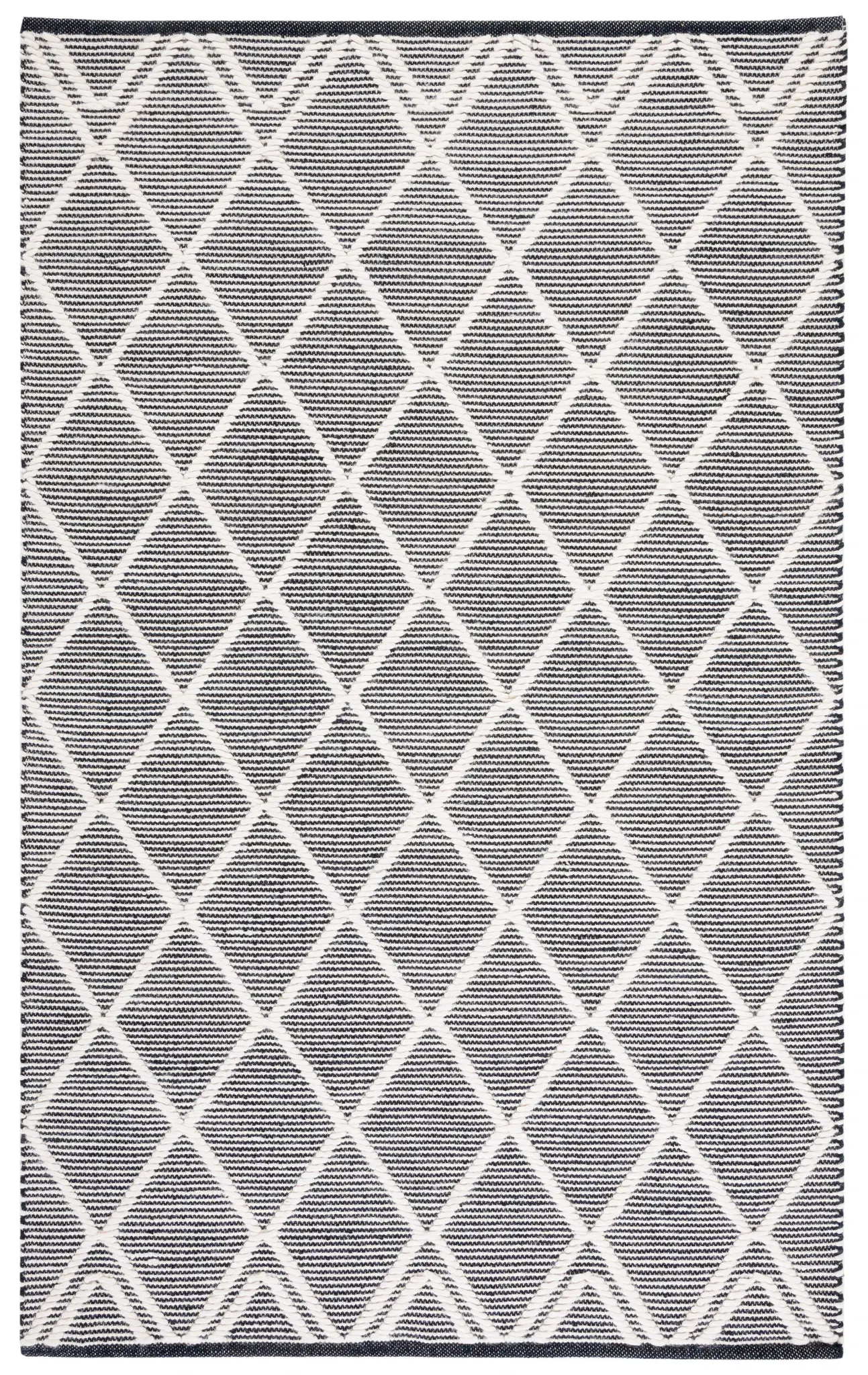 Natura Linear Diamond Hand-Woven Wool Rug