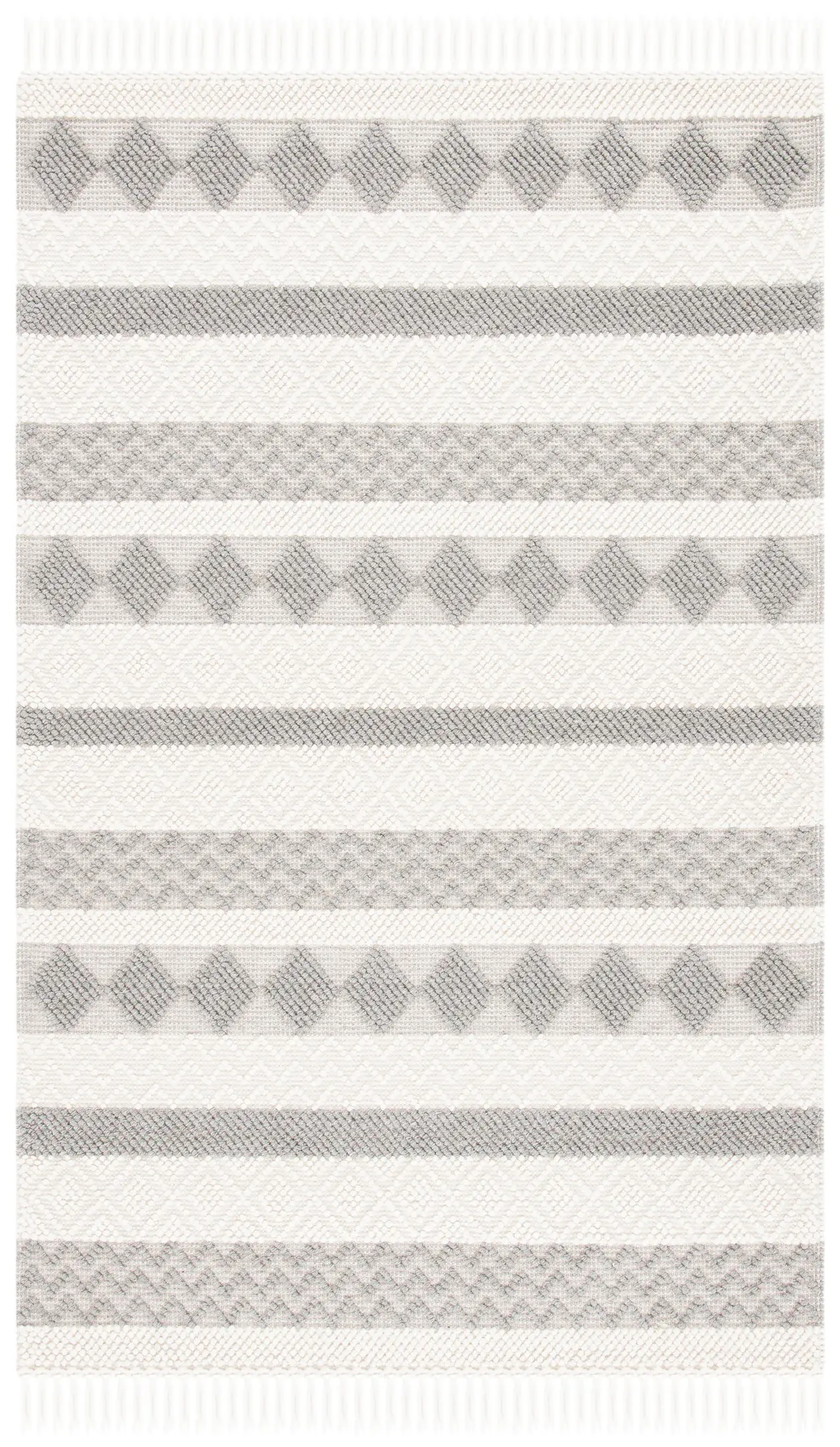 Natura Zigzag Diamond Stripe Hand-Woven Wool Rug