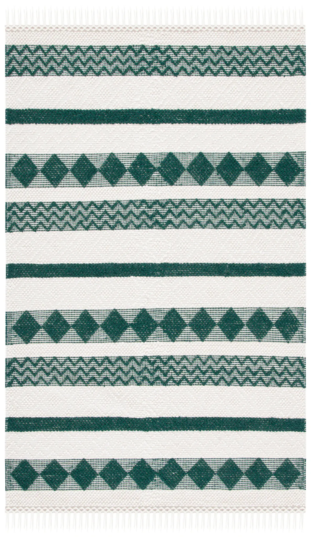 Natura Zigzag Diamond Stripe Hand-Woven Wool Rug