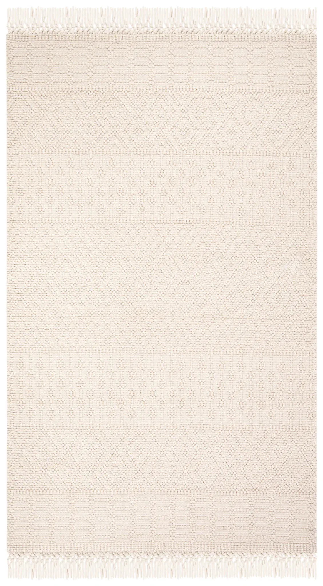 Natura Diamond Banded Hand-Loomed Wool Rug