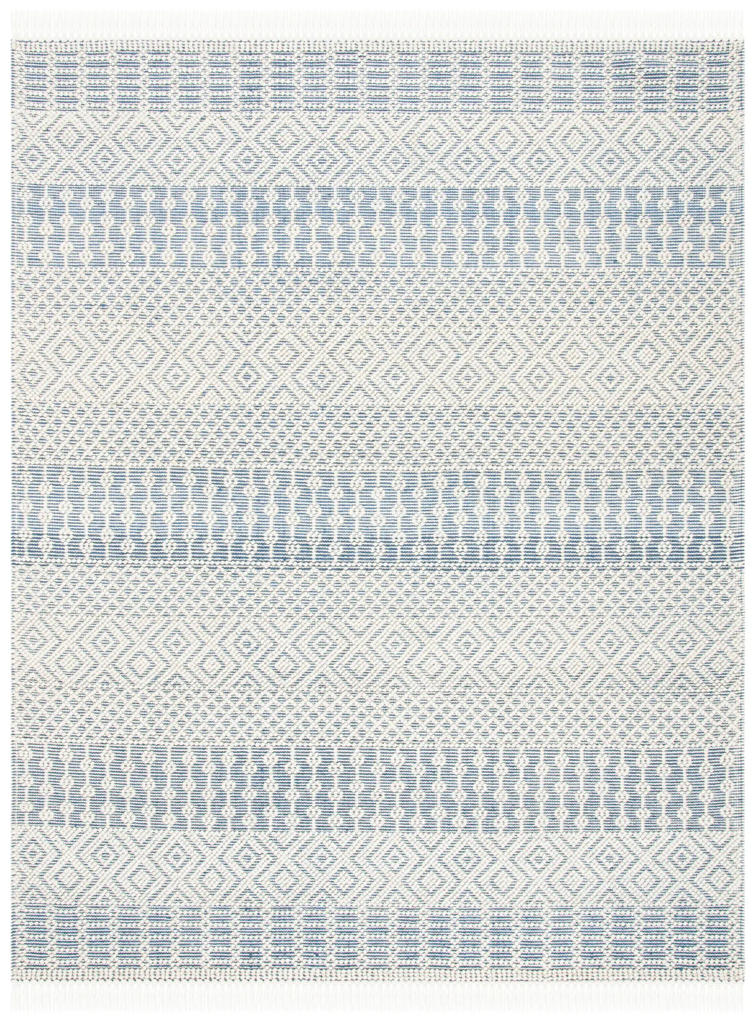 Natura Diamond Banded Hand-Loomed Wool Rug