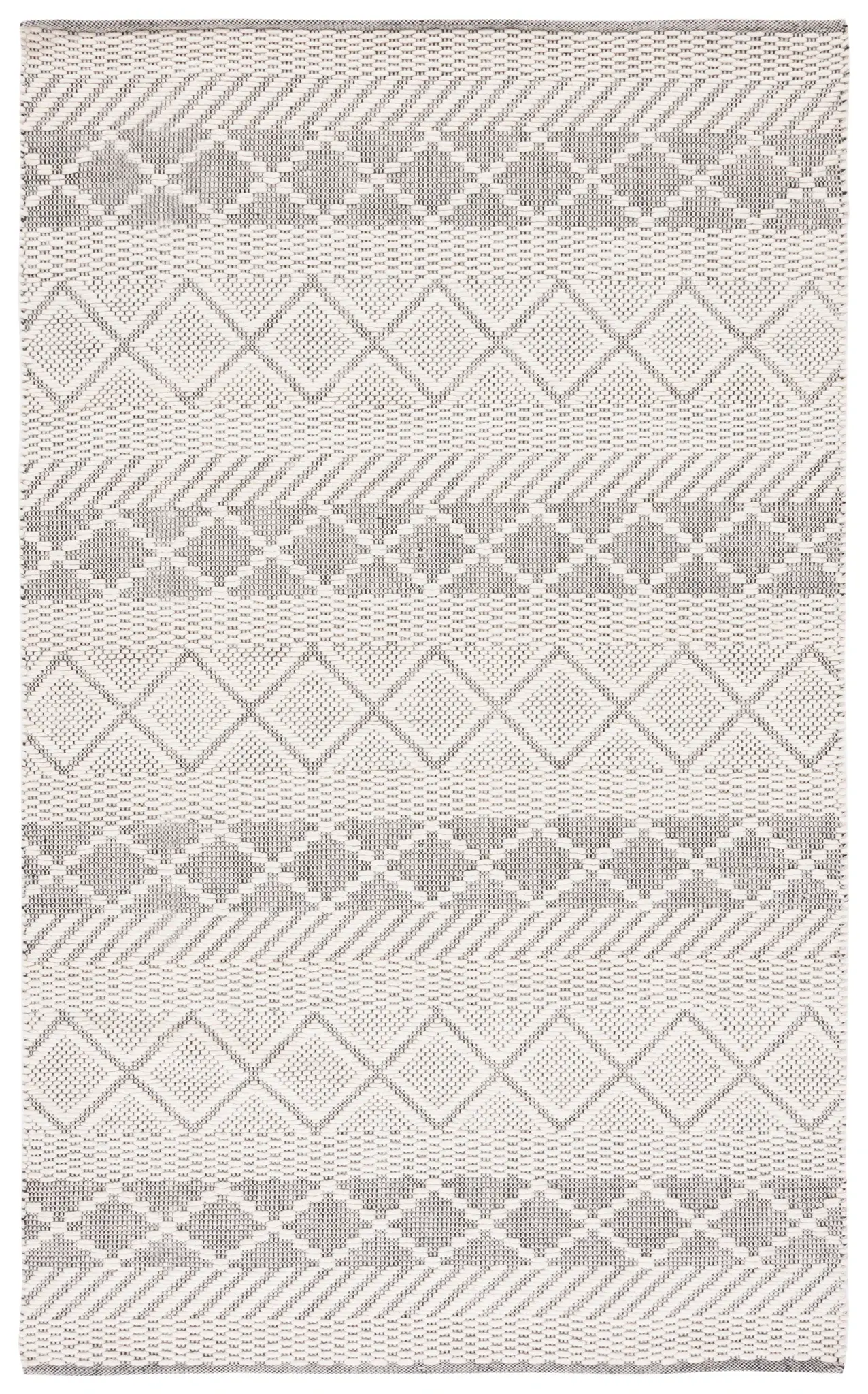 Natura Banded Diamond Hand-Woven Wool Rug