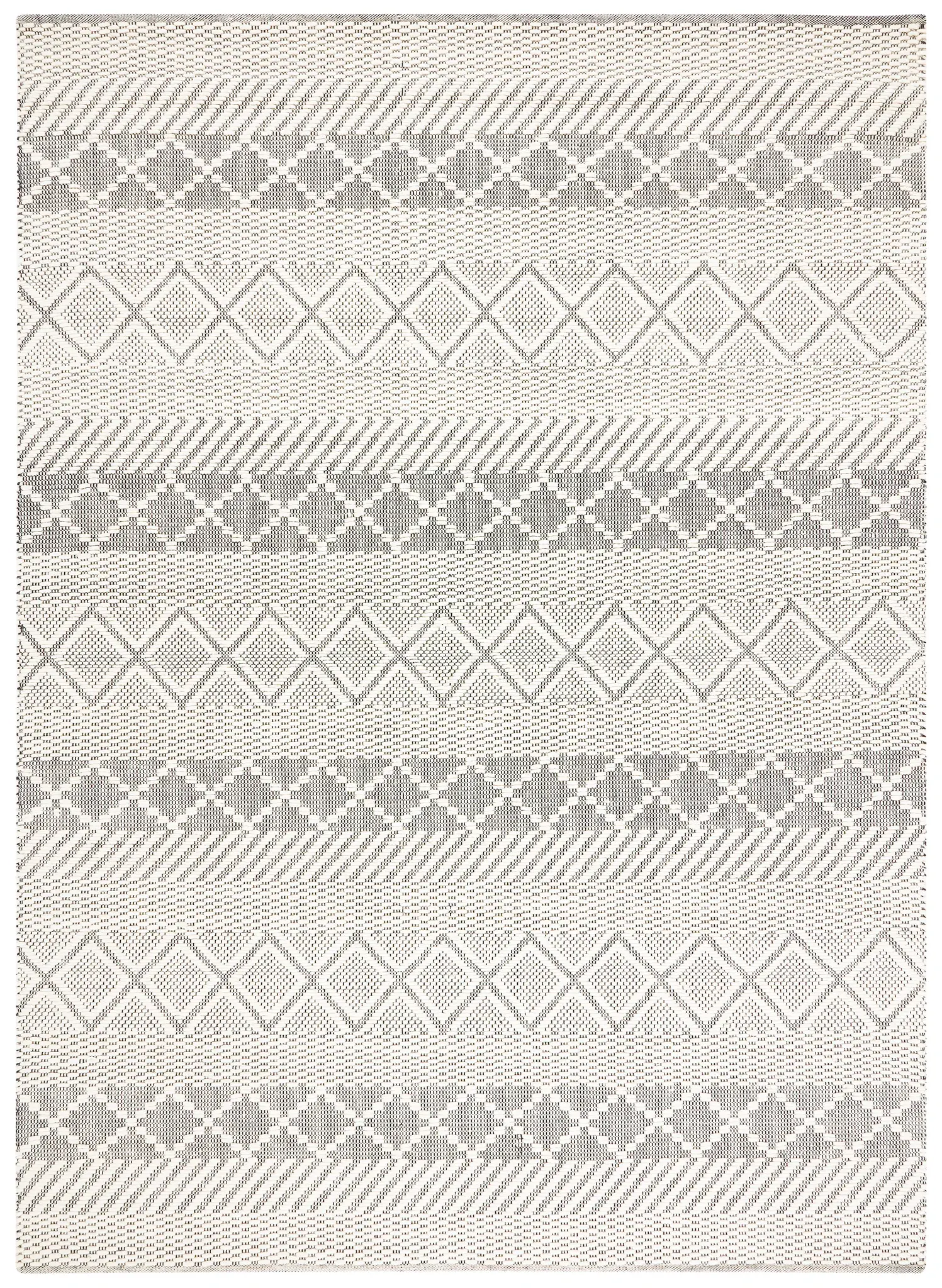 Natura Banded Diamond Hand-Woven Wool Rug