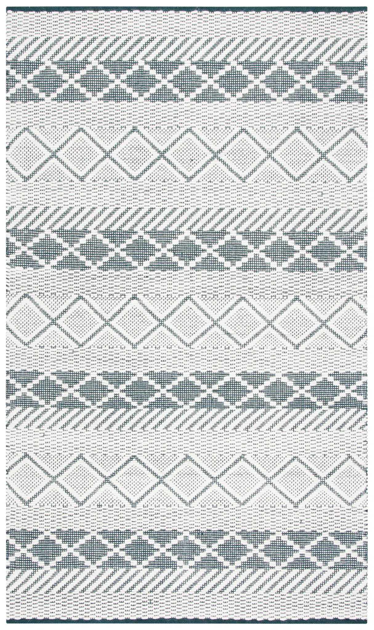 Natura Banded Diamond Hand-Woven Wool Rug