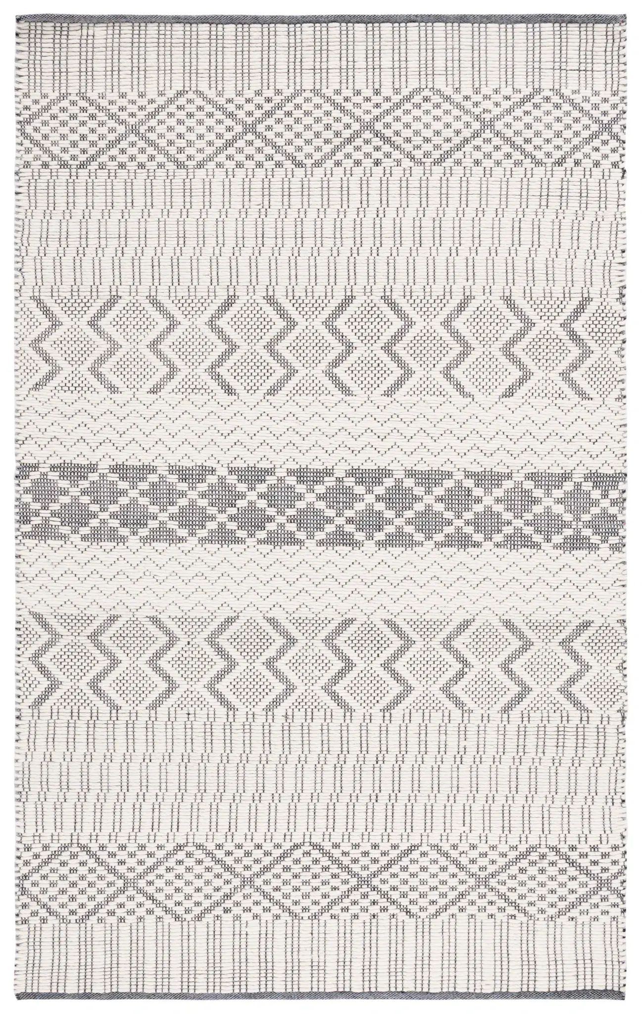 Natura Banded Tribal Geometric Hand-Woven Wool Rug
