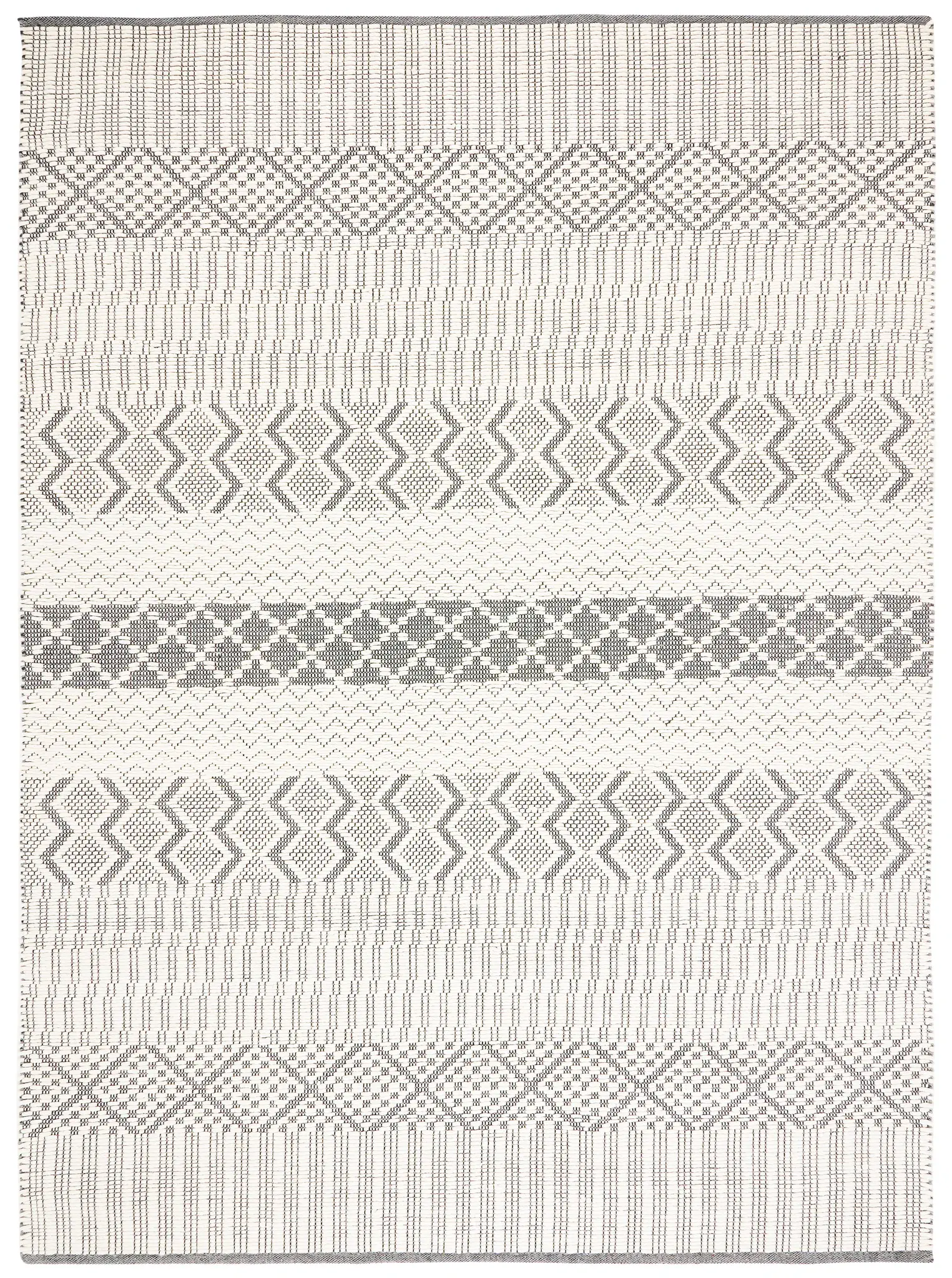 Natura Banded Tribal Geometric Hand-Woven Wool Rug