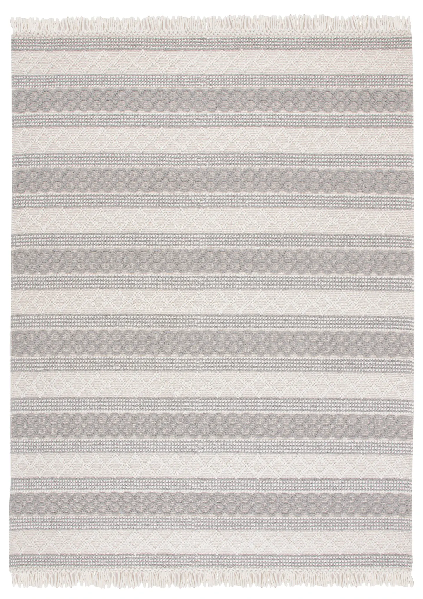 Natura Banded Geometric Hand-Woven Wool Rug