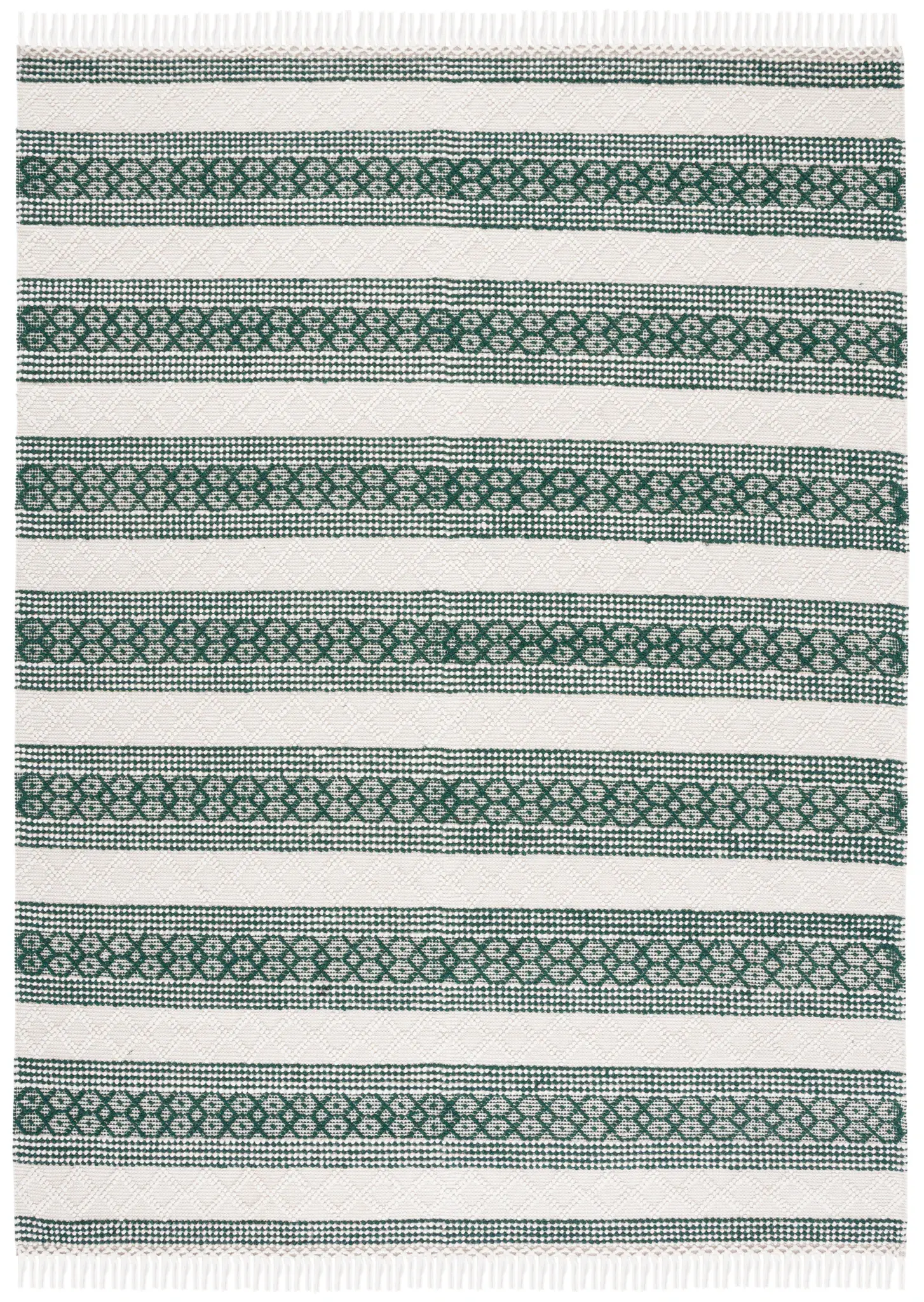 Natura Banded Geometric Hand-Woven Wool Rug