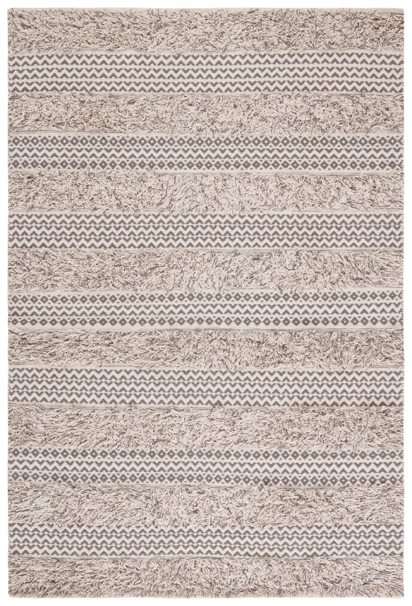 Natura Banded Diamond Flatweave Cotton Rug