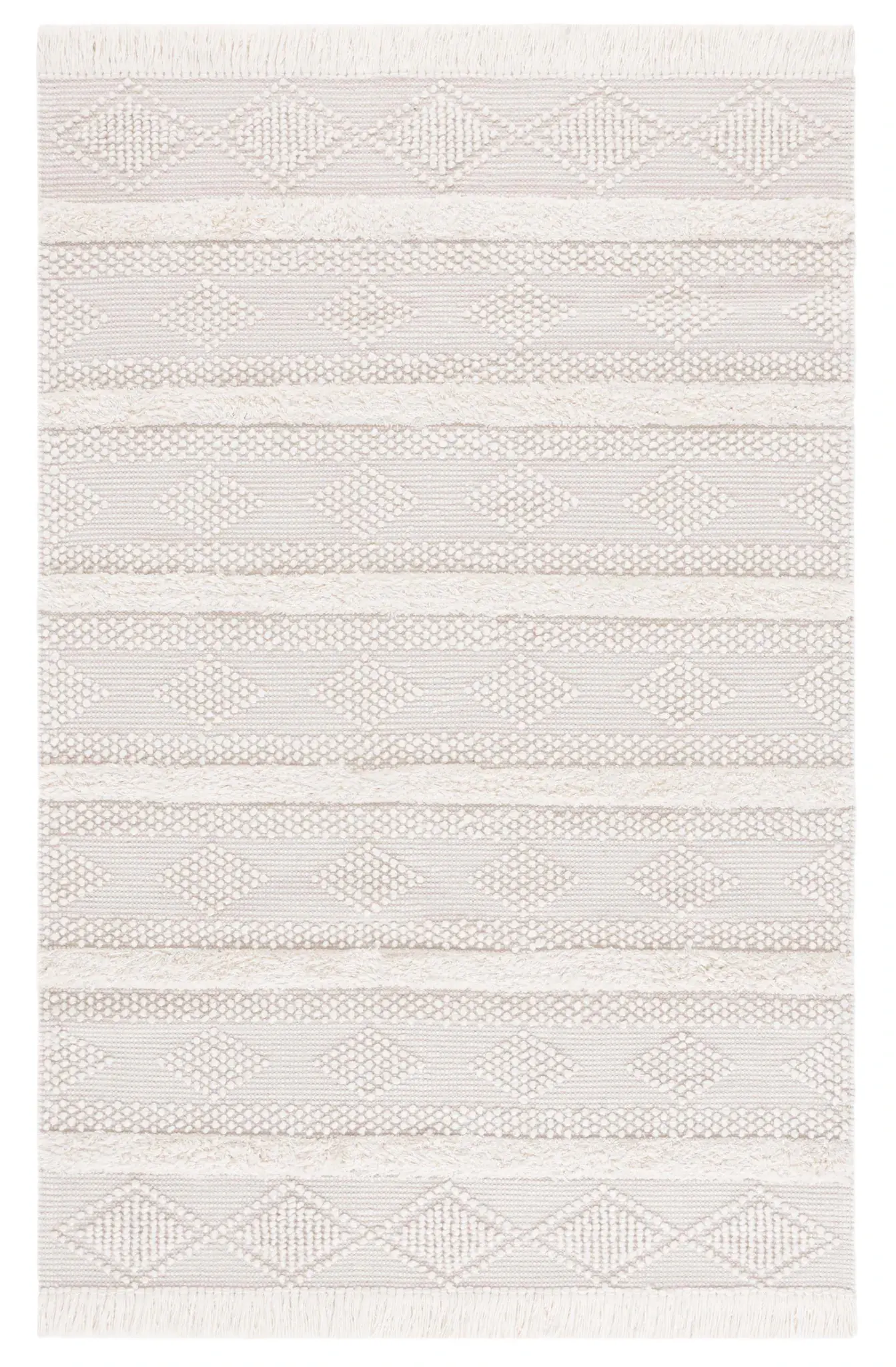 Natural Fiber Natura Striped Diamond Hand-Woven Wool Blend Rug