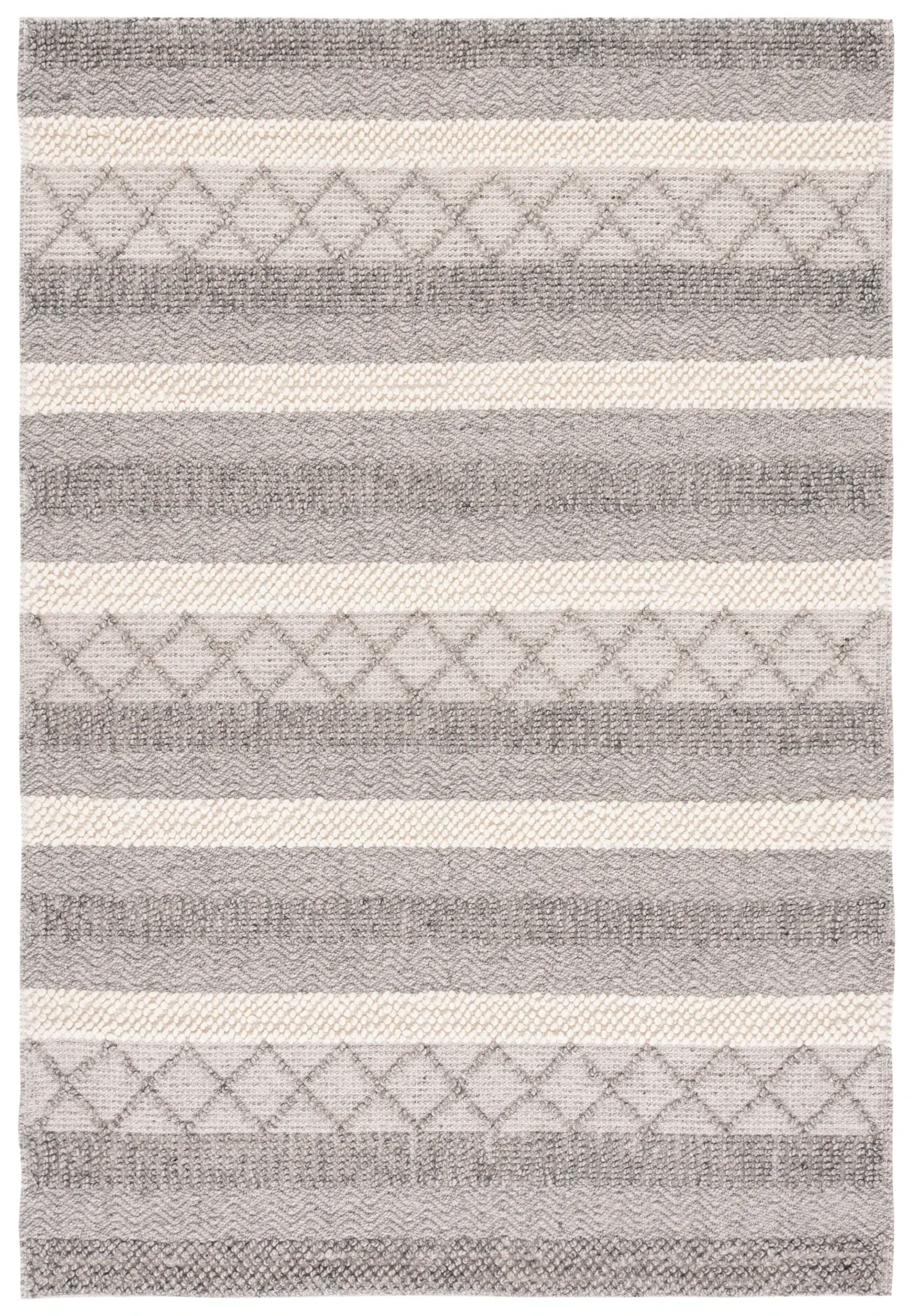 Natura Diamond Lattice Stripe Hand-Woven Rug