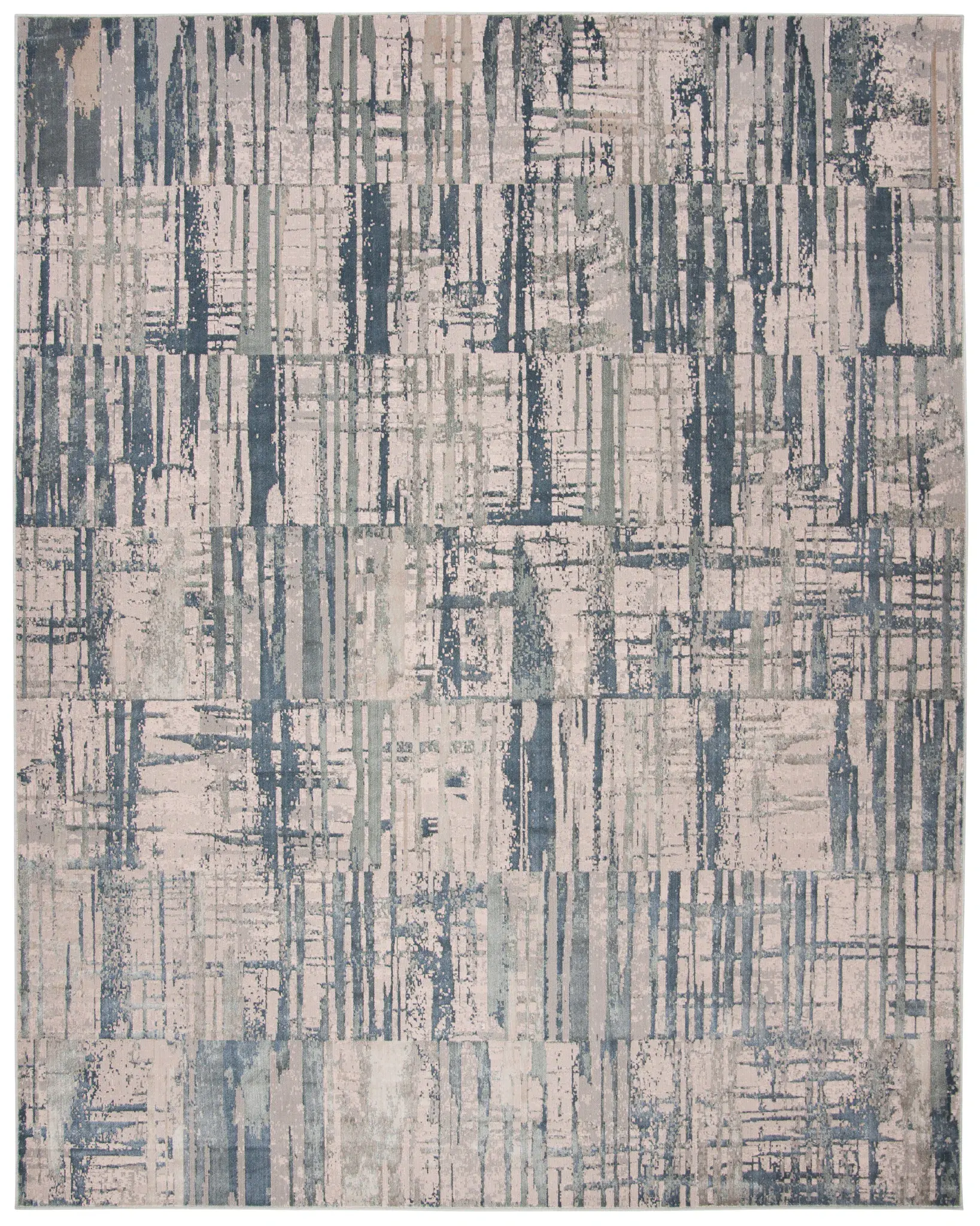 Noble Distressed Grid Rug