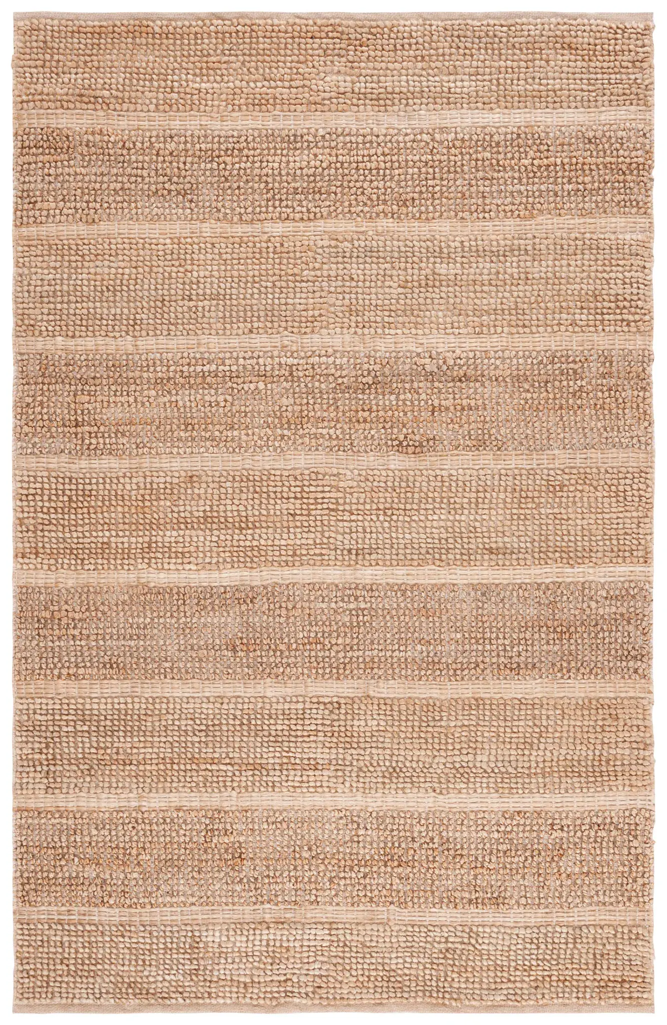 Natural Fiber Alternating Stripe Hand-Woven Rug