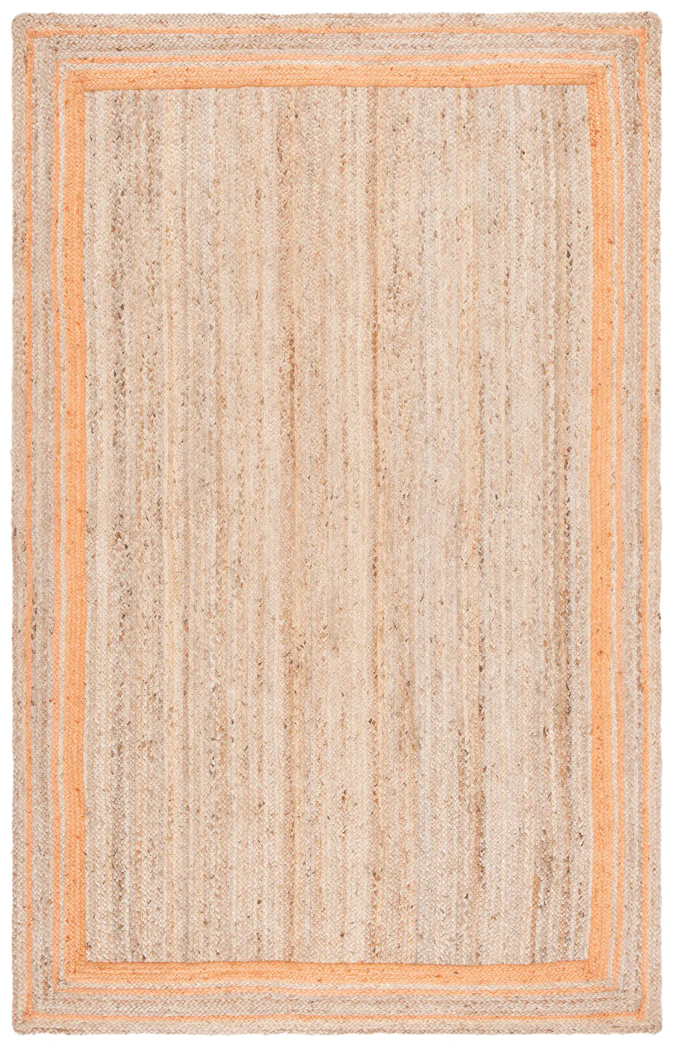 Natural Fiber Bordered Braided Hand-Woven Jute Rug