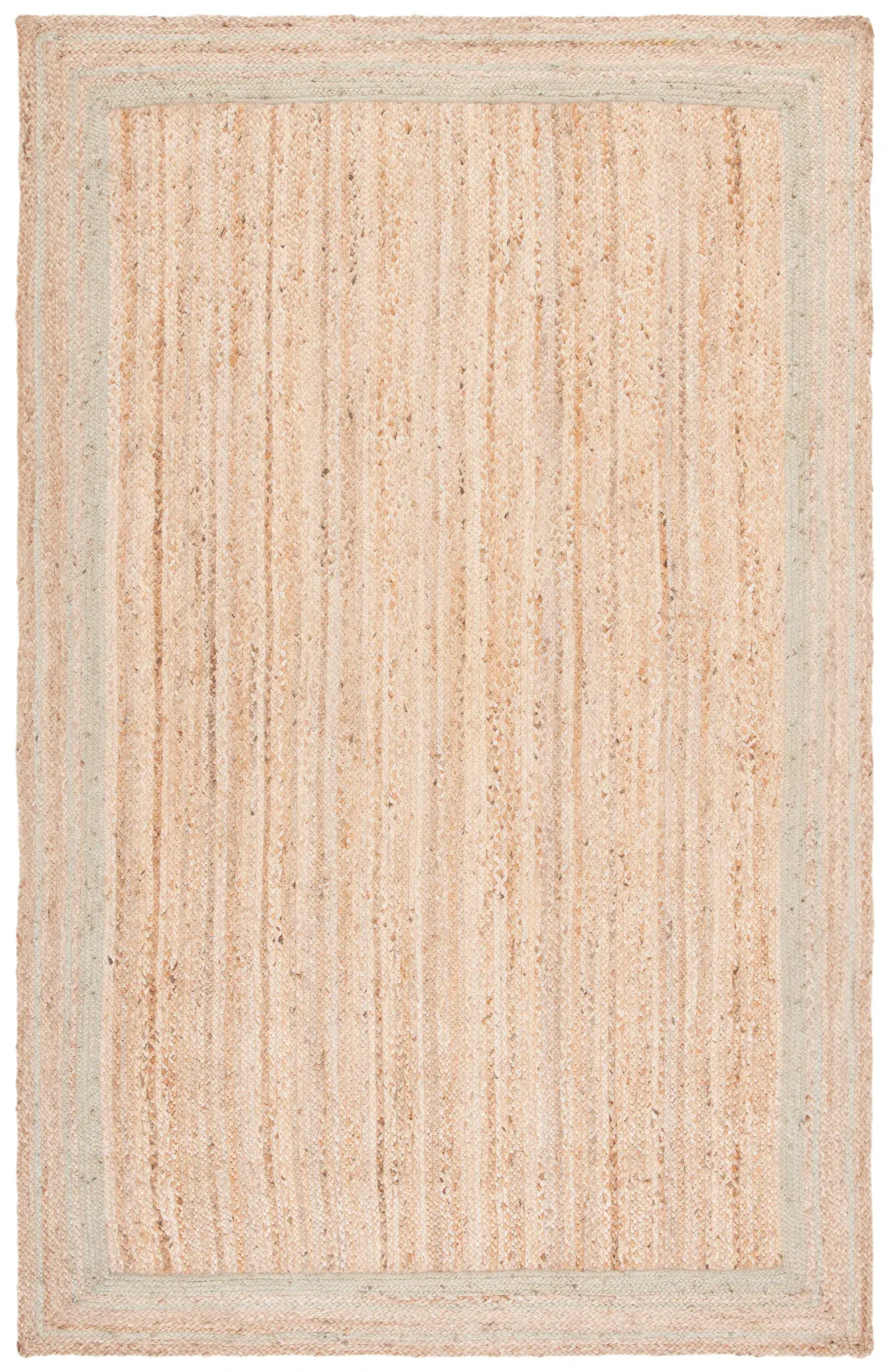 Natural Fiber Bordered Braided Hand-Woven Jute Rug