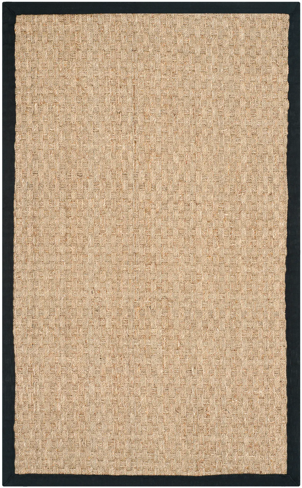 Natural Fiber Bordered Basketweave Seagrass Rug