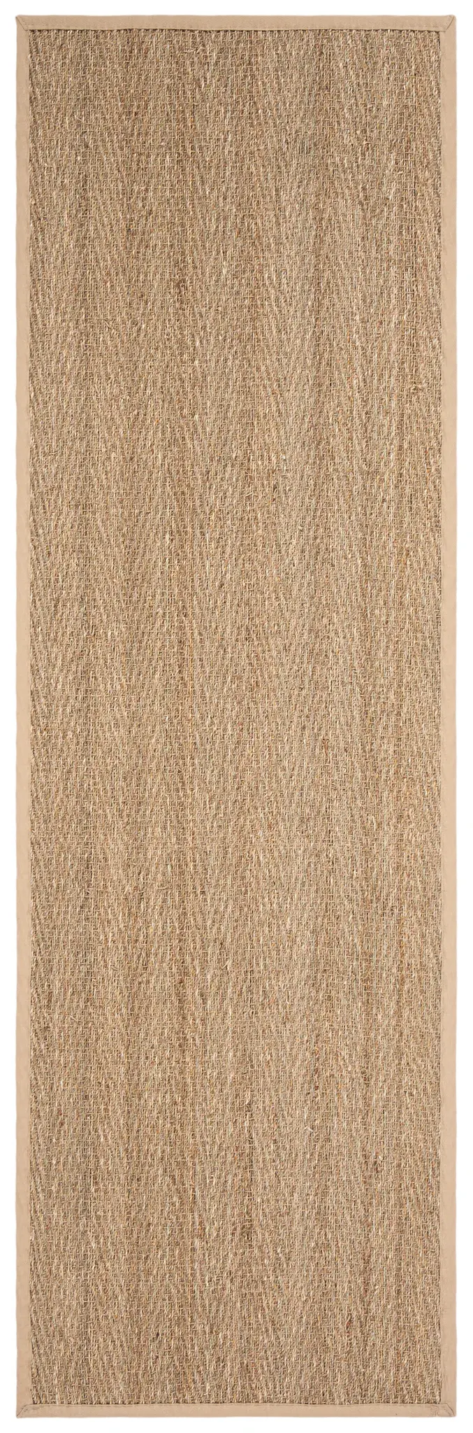 Natural Fiber Herringbone Border Rug