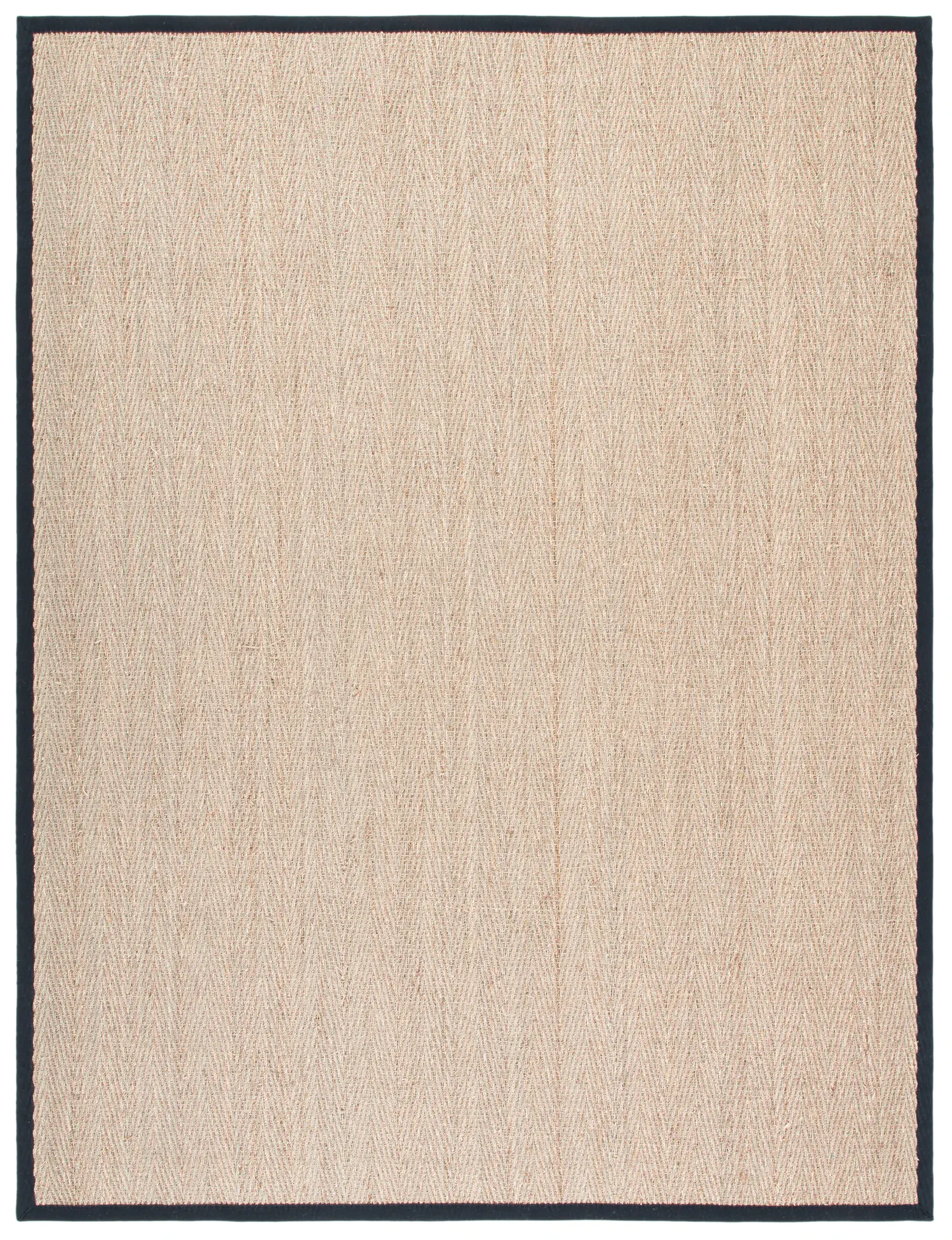 Natural Fiber Herringbone Border Rug