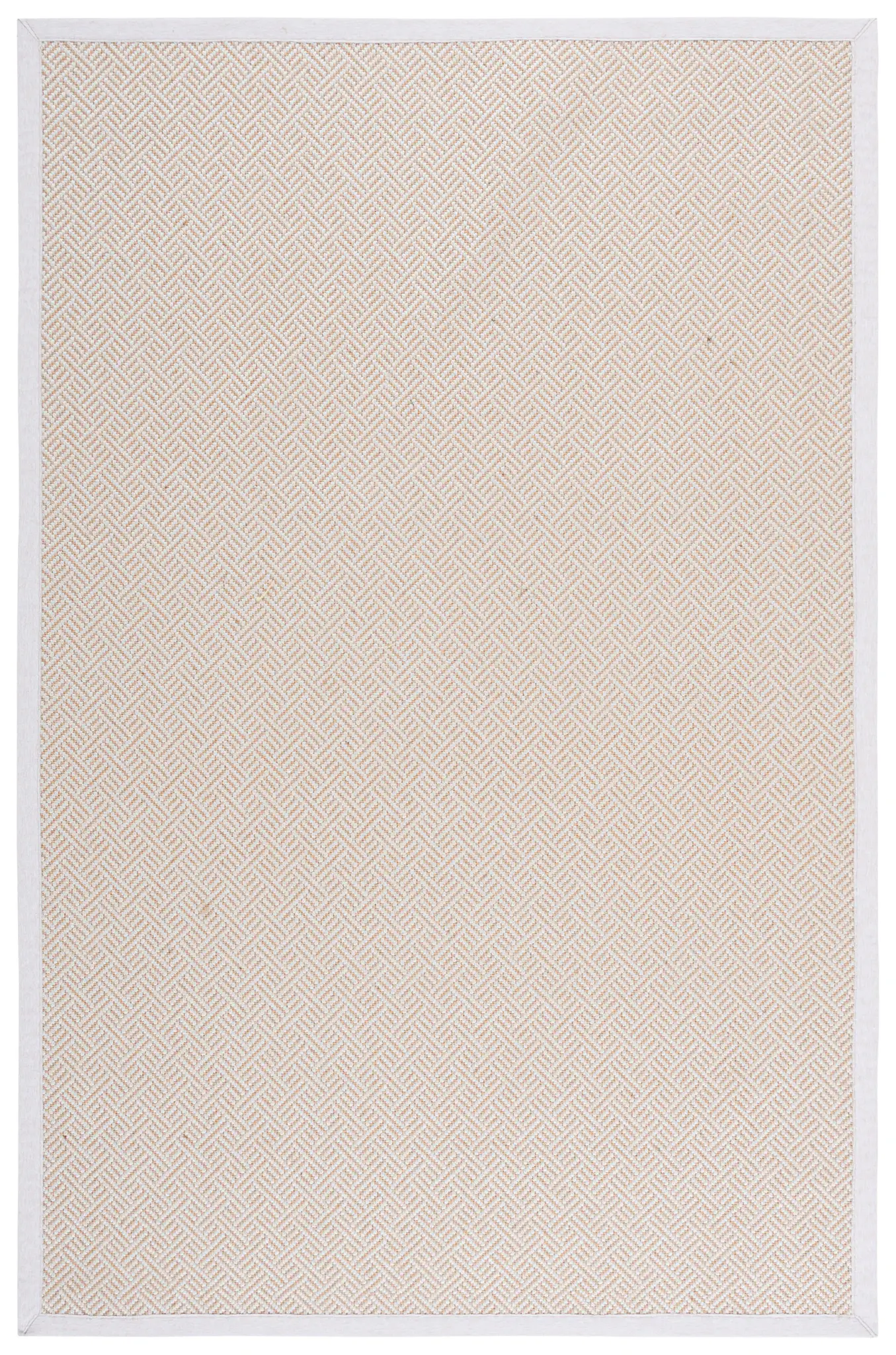 Natural Fiber Herringbone Bordered Rug