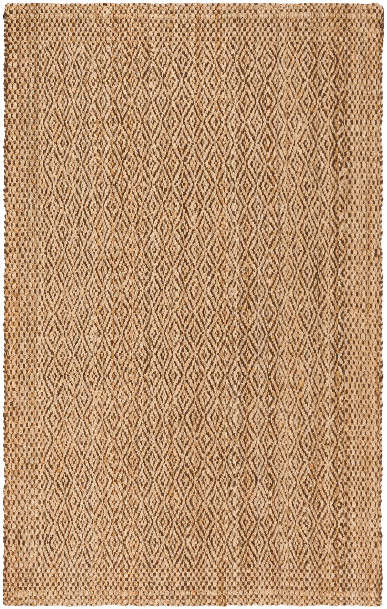 Natural Fiber Mini Diamond Bordered Hand-Woven Jute Rug
