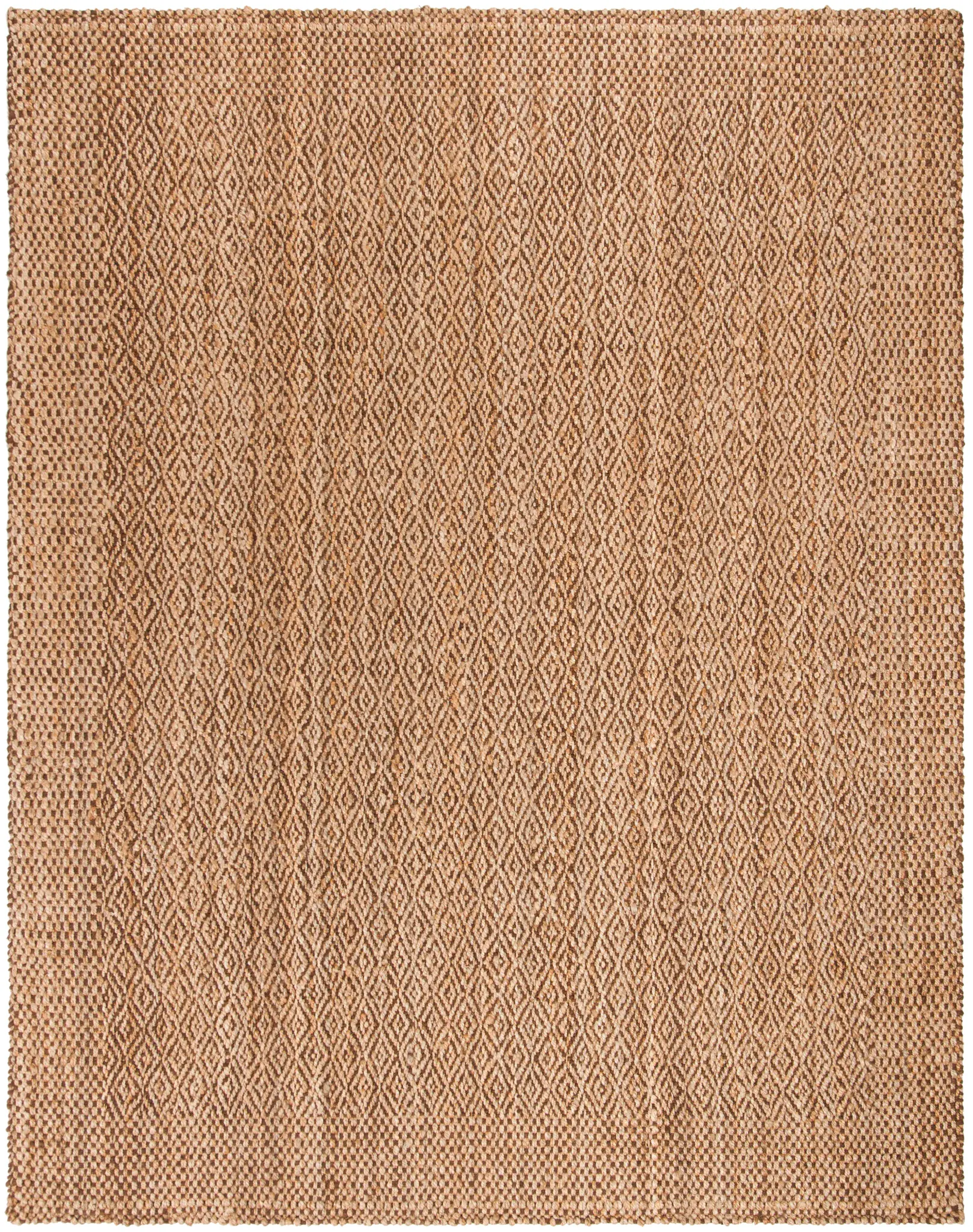 Natural Fiber Mini Diamond Bordered Hand-Woven Jute Rug