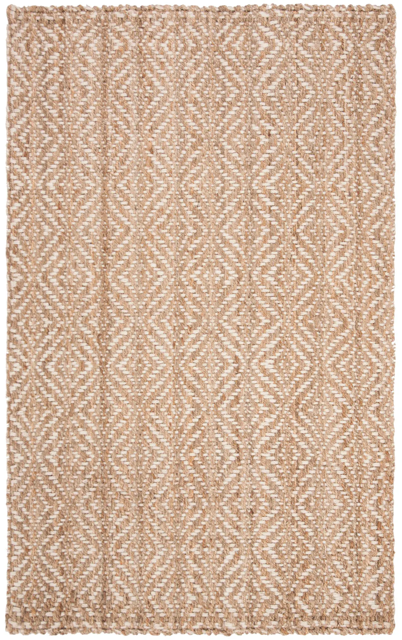 Natural Fiber Subtle Diamond Hand-Woven Jute Rug