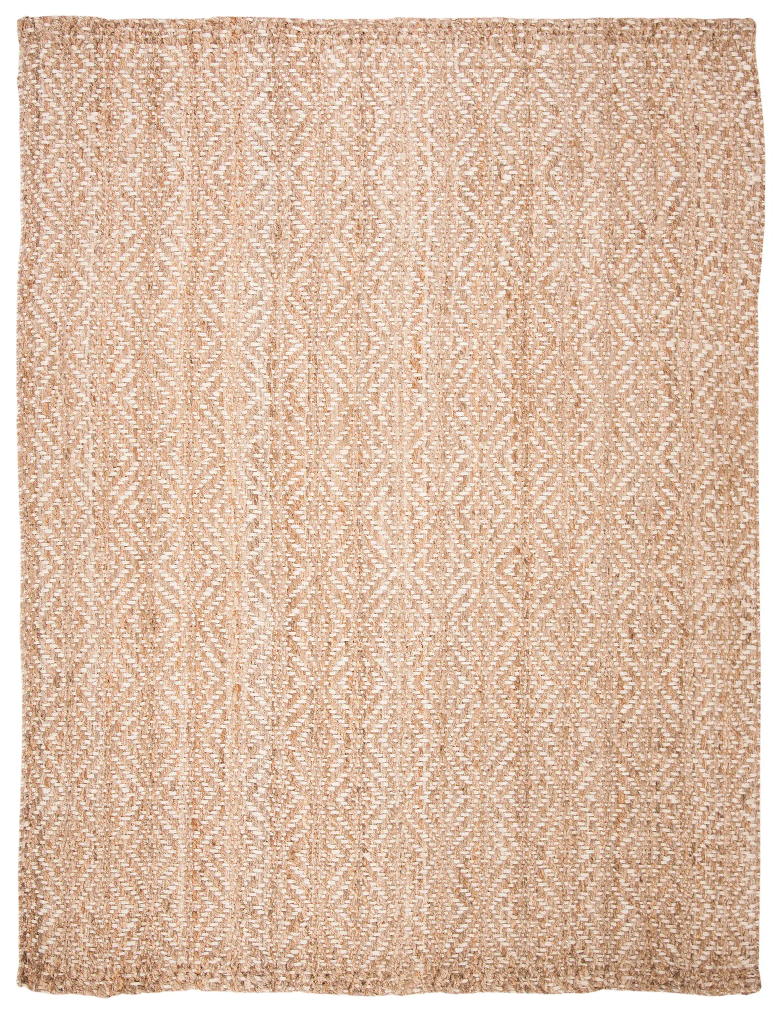 Natural Fiber Subtle Diamond Hand-Woven Jute Rug