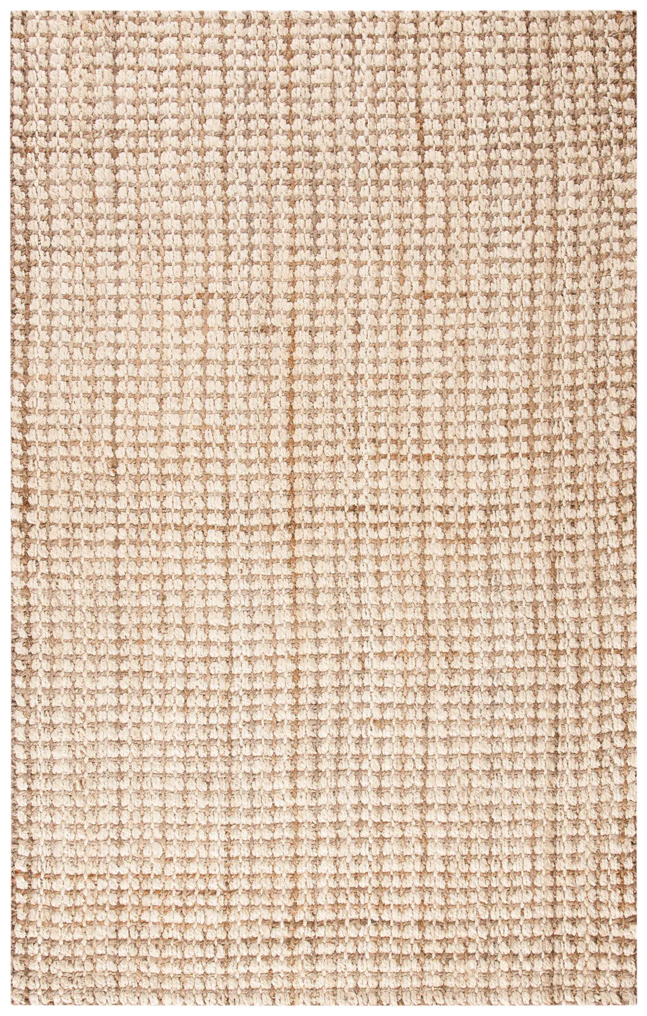 Natural Fiber Grid Hand-Loomed Jute Rug
