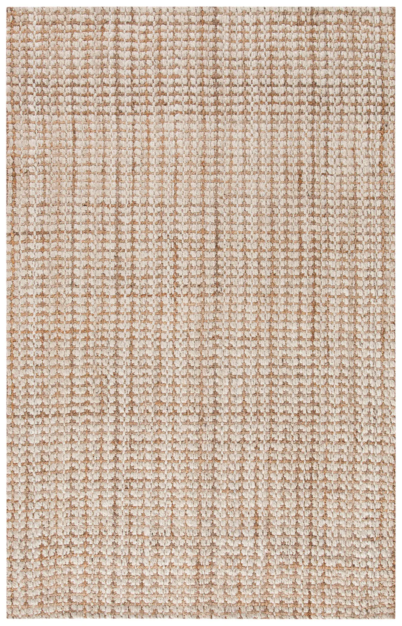 Natural Fiber Grid Hand-Loomed Jute Rug