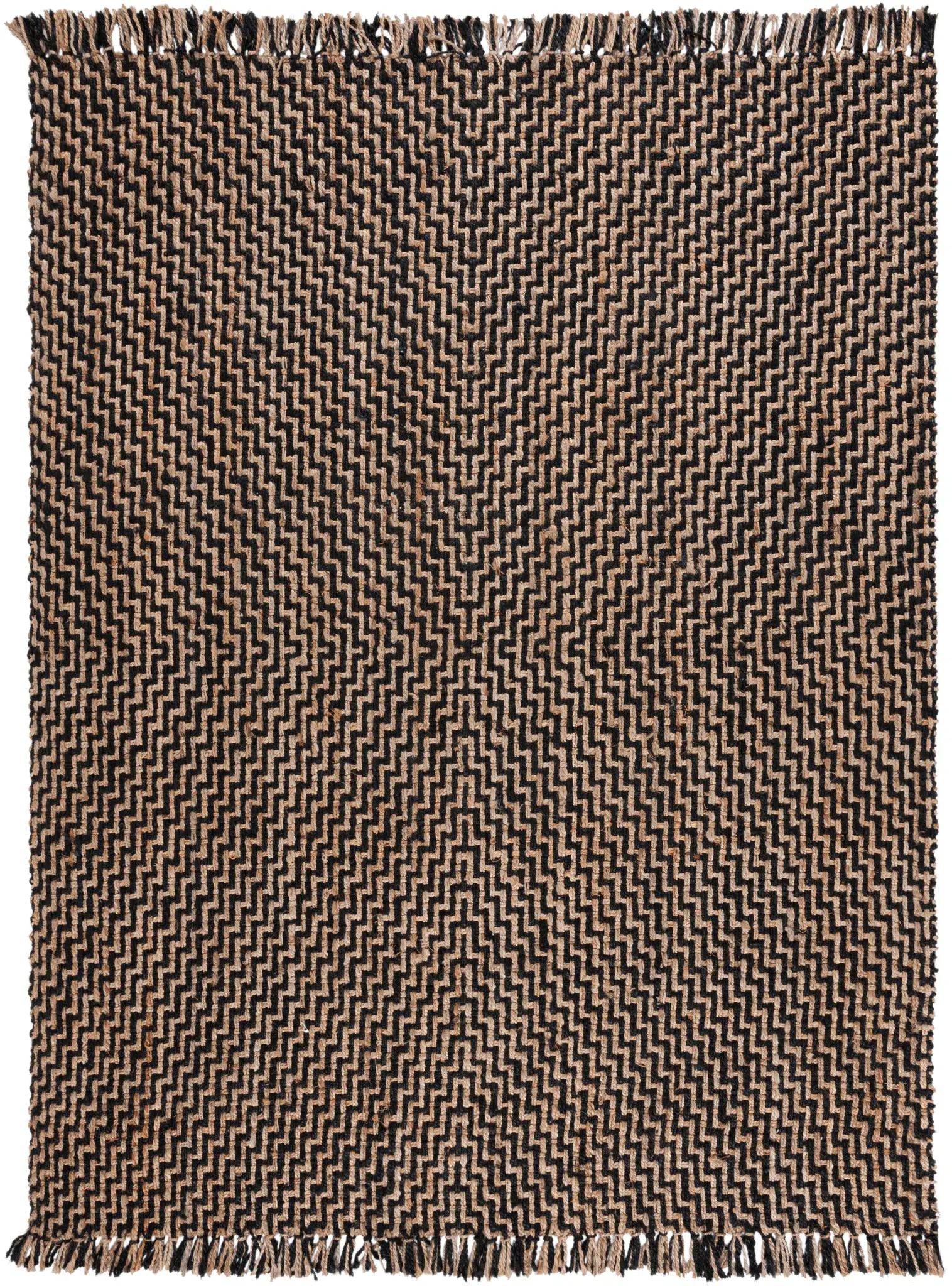 Natural Fiber Chevron Shag Jute Rug