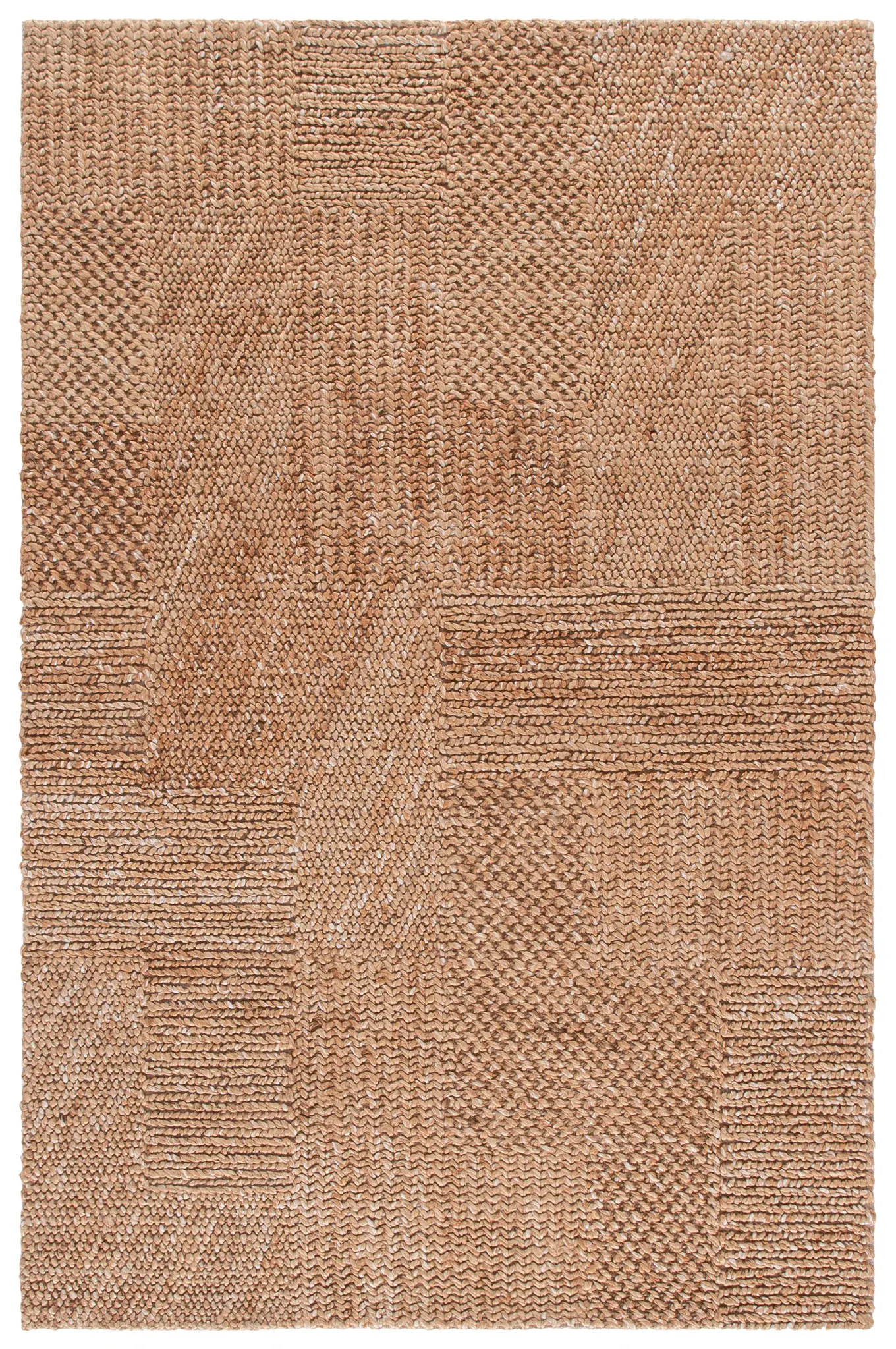 Natural Fiber Concentric Ring Hand-Woven Jute Rug