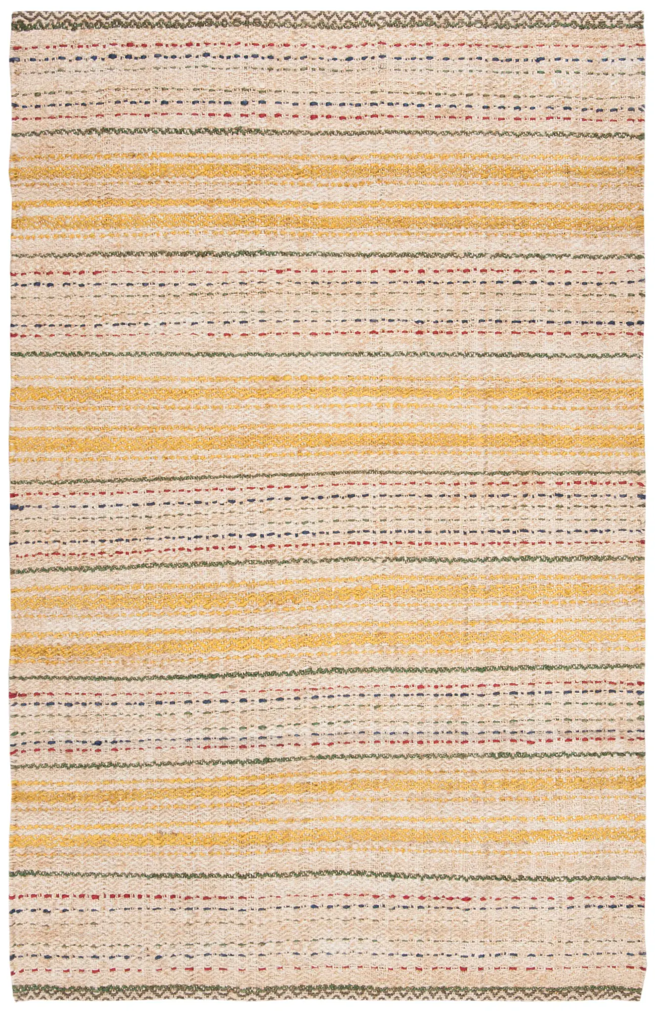 Natural Fiber Striped Hand-Woven Jute Rug