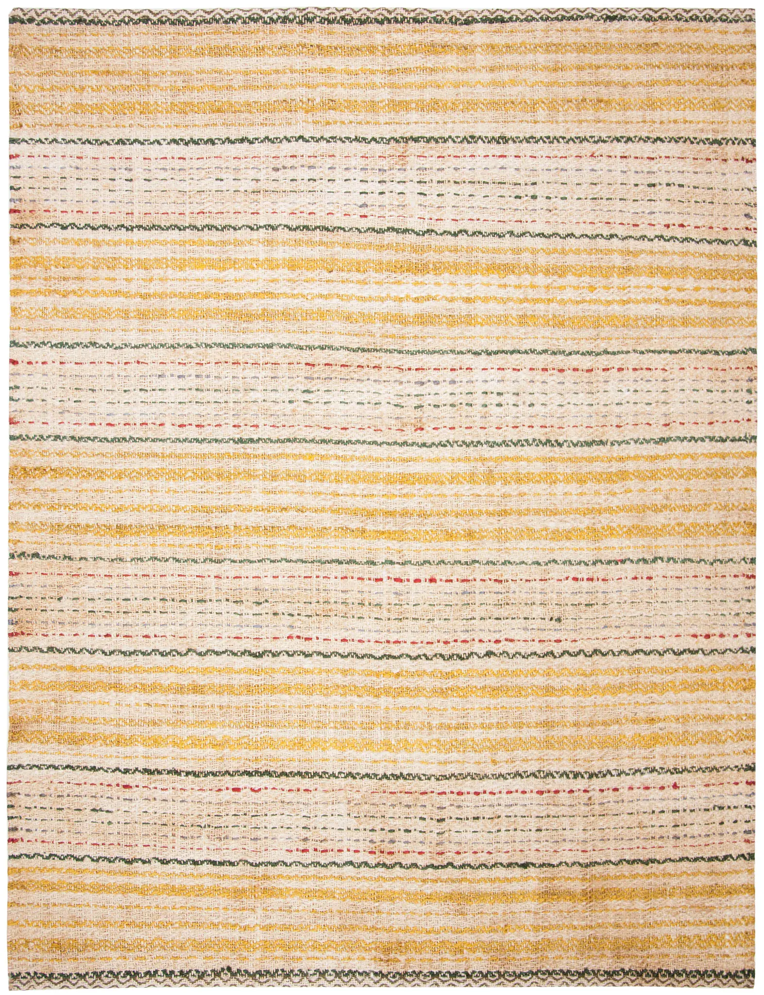 Natural Fiber Striped Hand-Woven Jute Rug