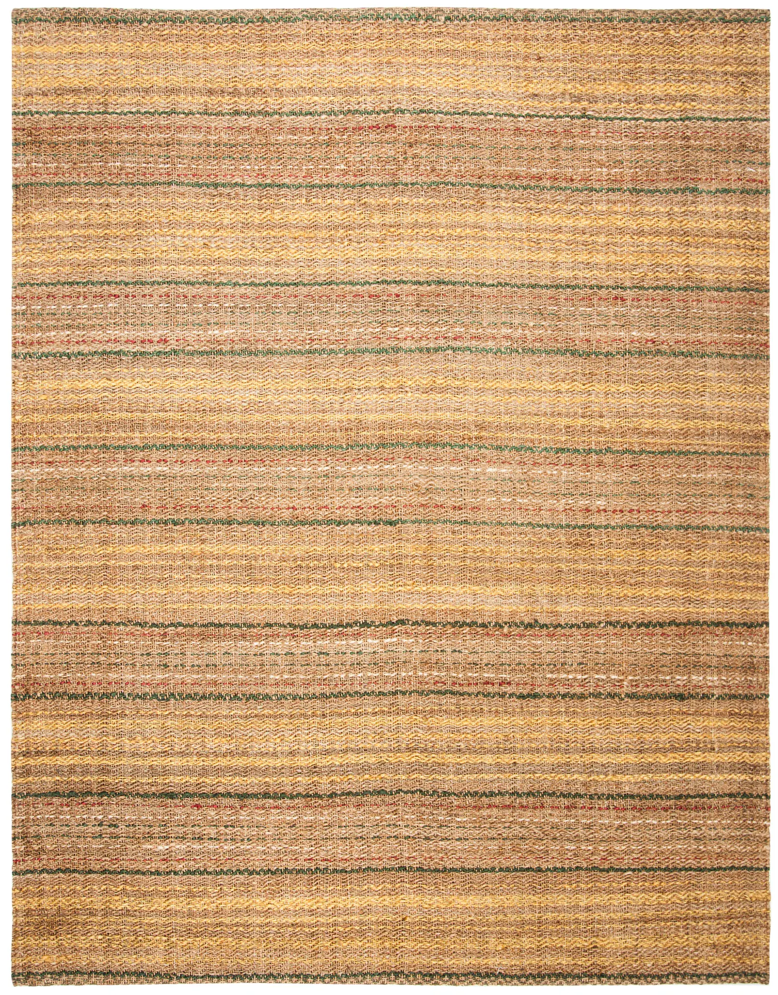 Natural Fiber Striped Hand-Woven Jute Rug