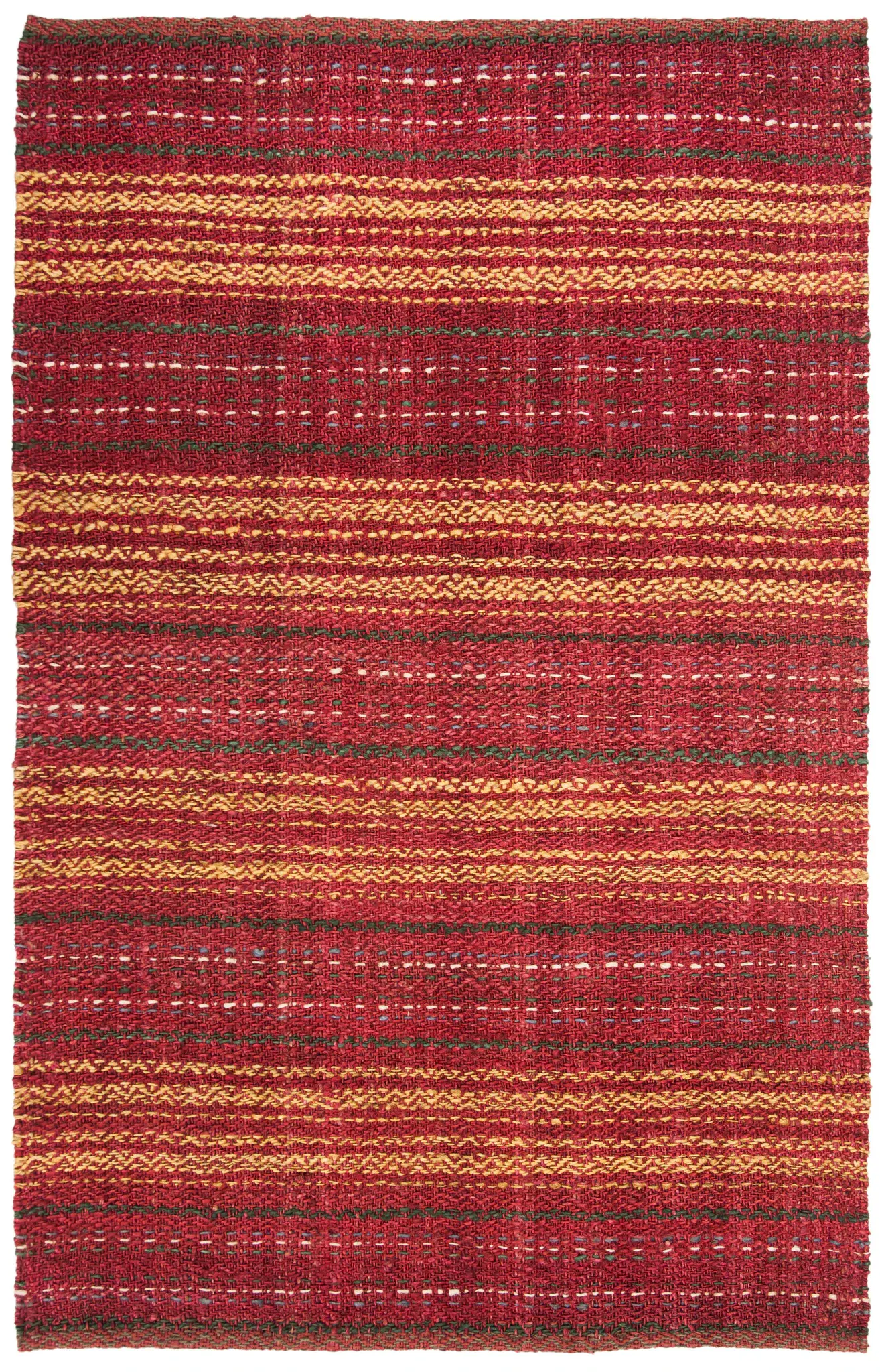 Natural Fiber Striped Hand-Woven Jute Rug