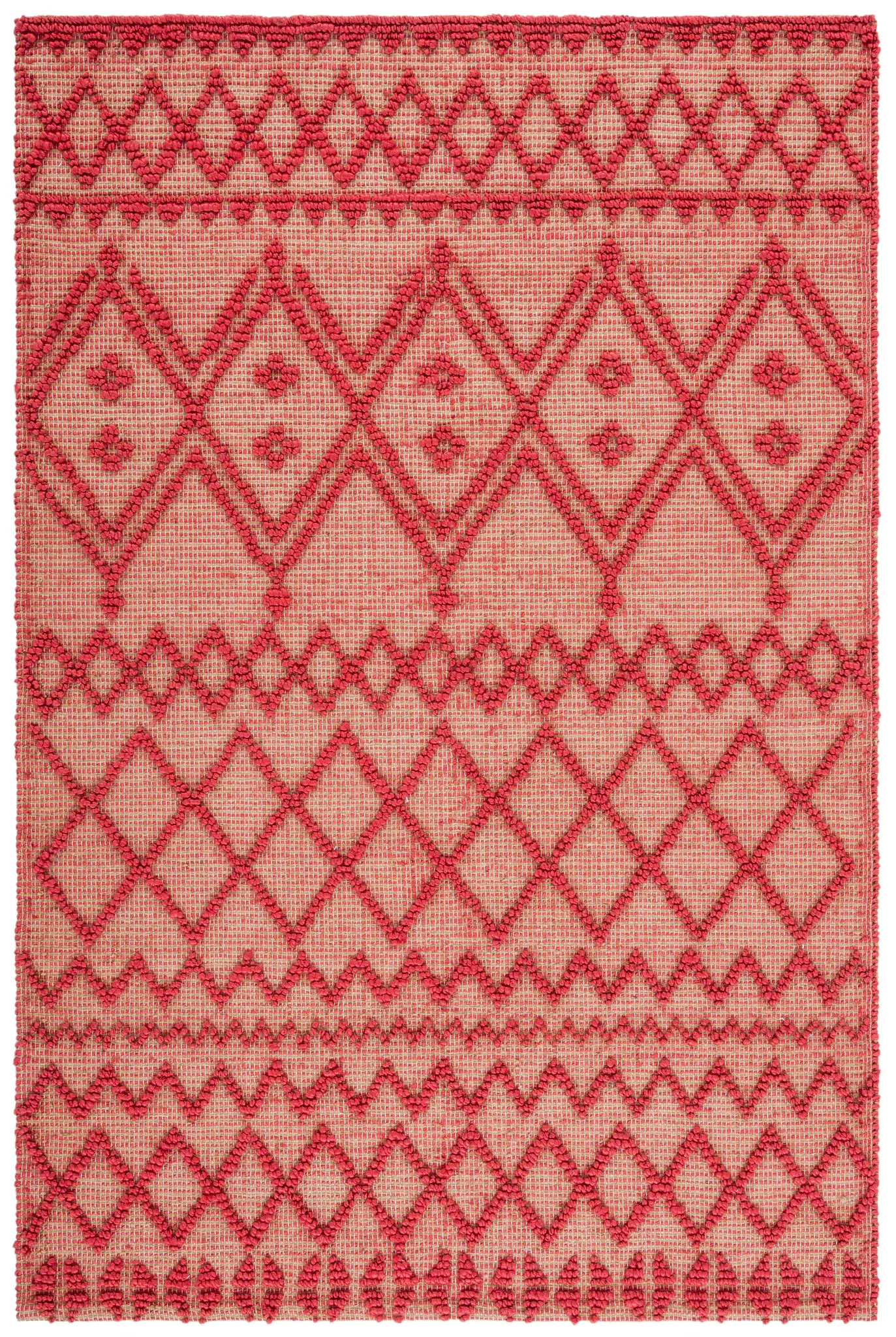 Natural Fiber Banded Diamond Flatweave Jute Rug
