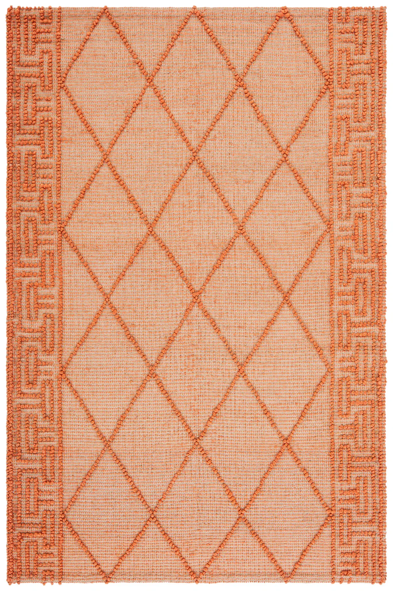 Natural Fiber Diamond Lattice Flatweave Jute Rug