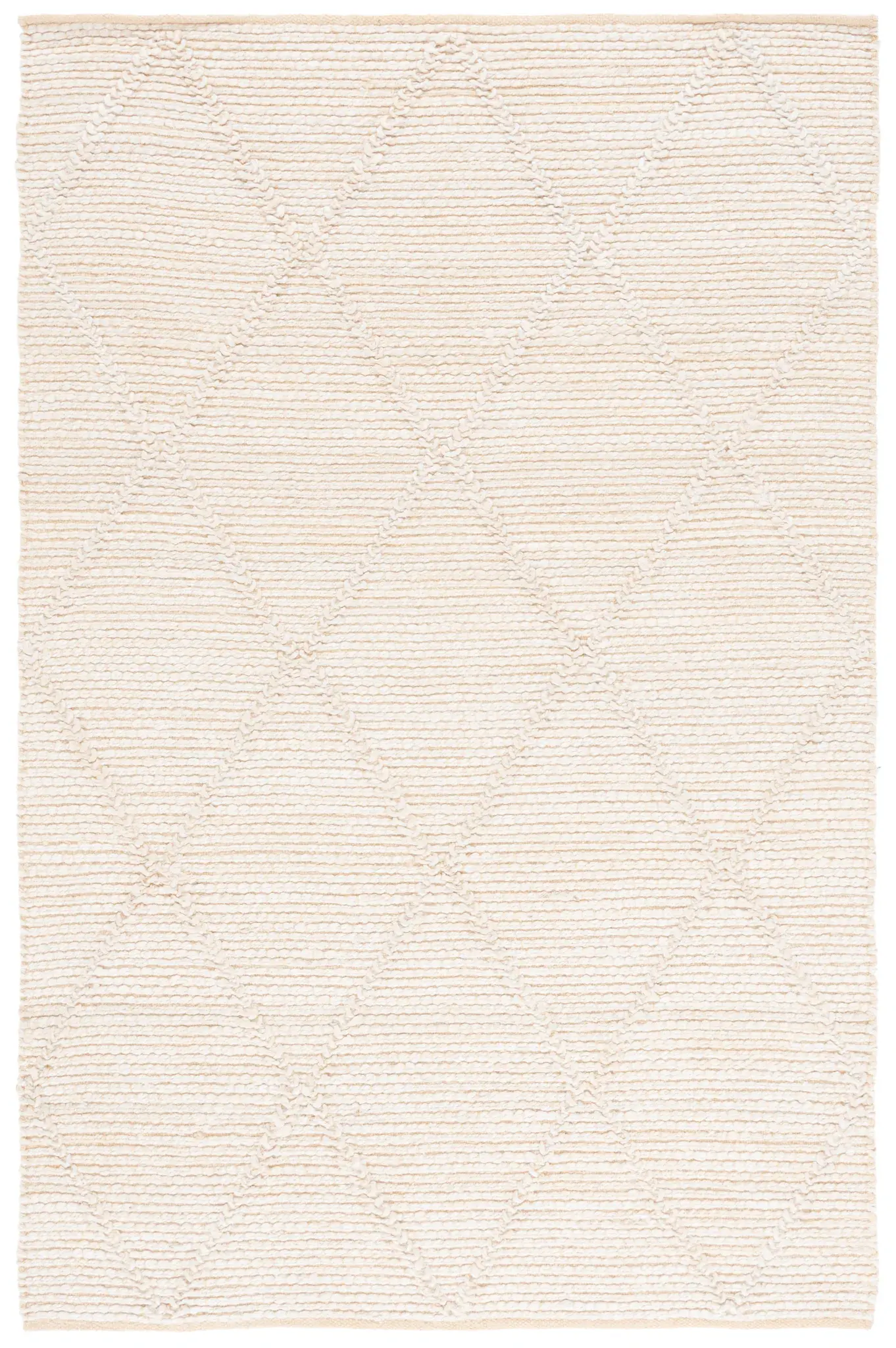 Natural Fiber Ribbed Diamond Hand-Woven Jute Rug