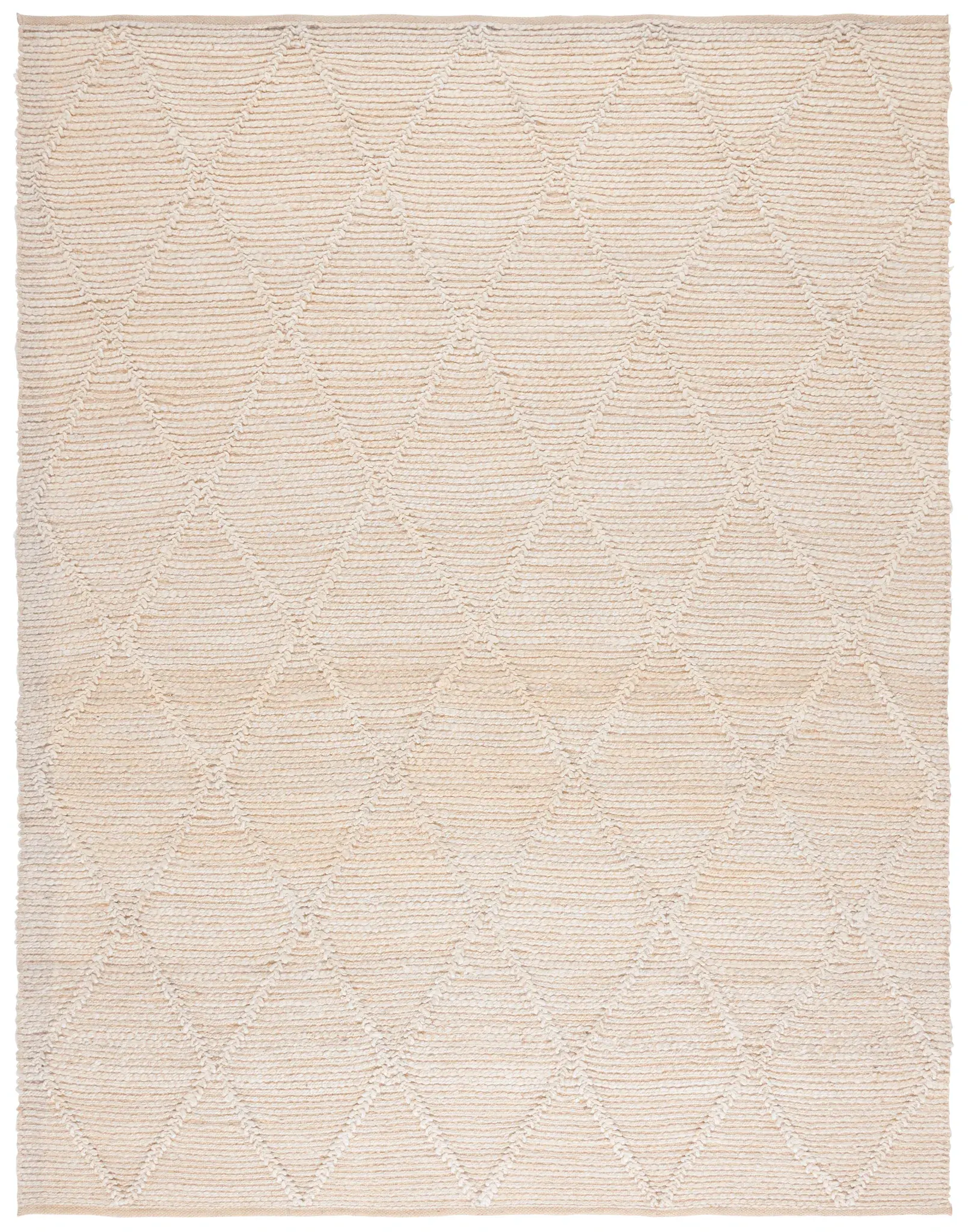 Natural Fiber Ribbed Diamond Hand-Woven Jute Rug