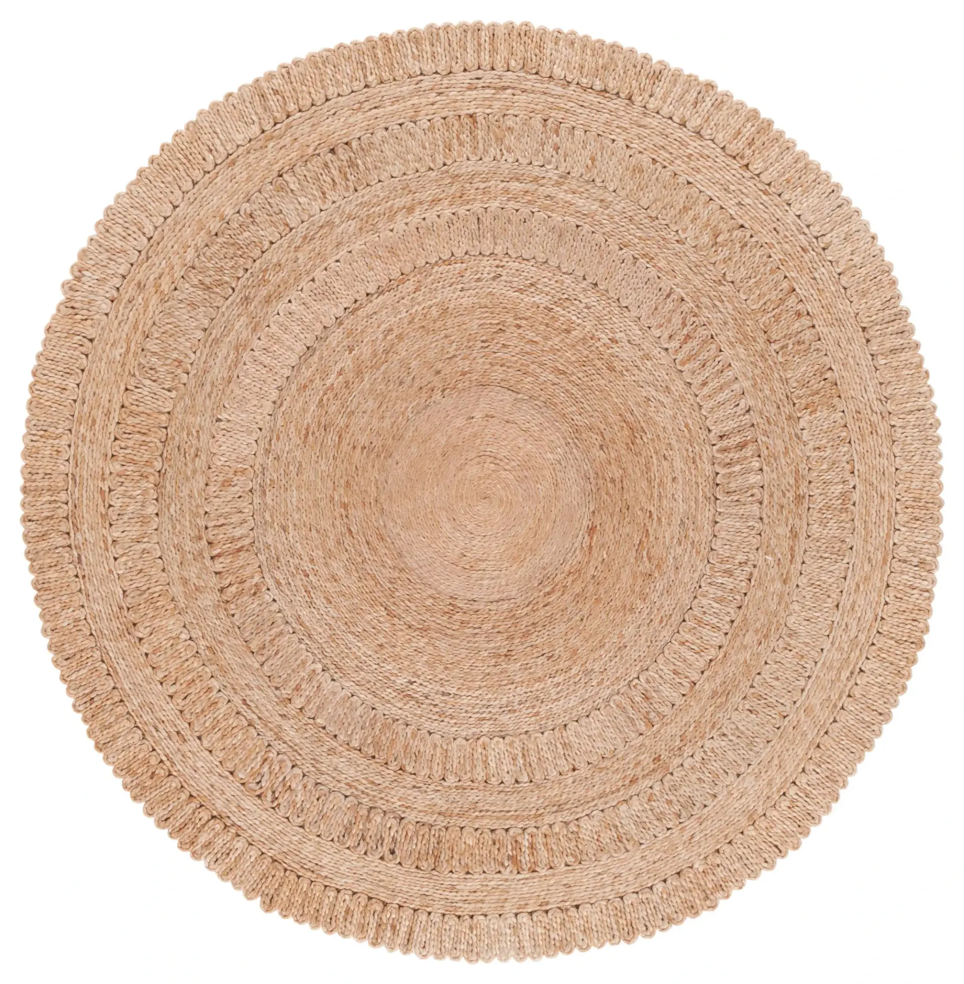 Natural Fiber Coastal Braided Jute Rug