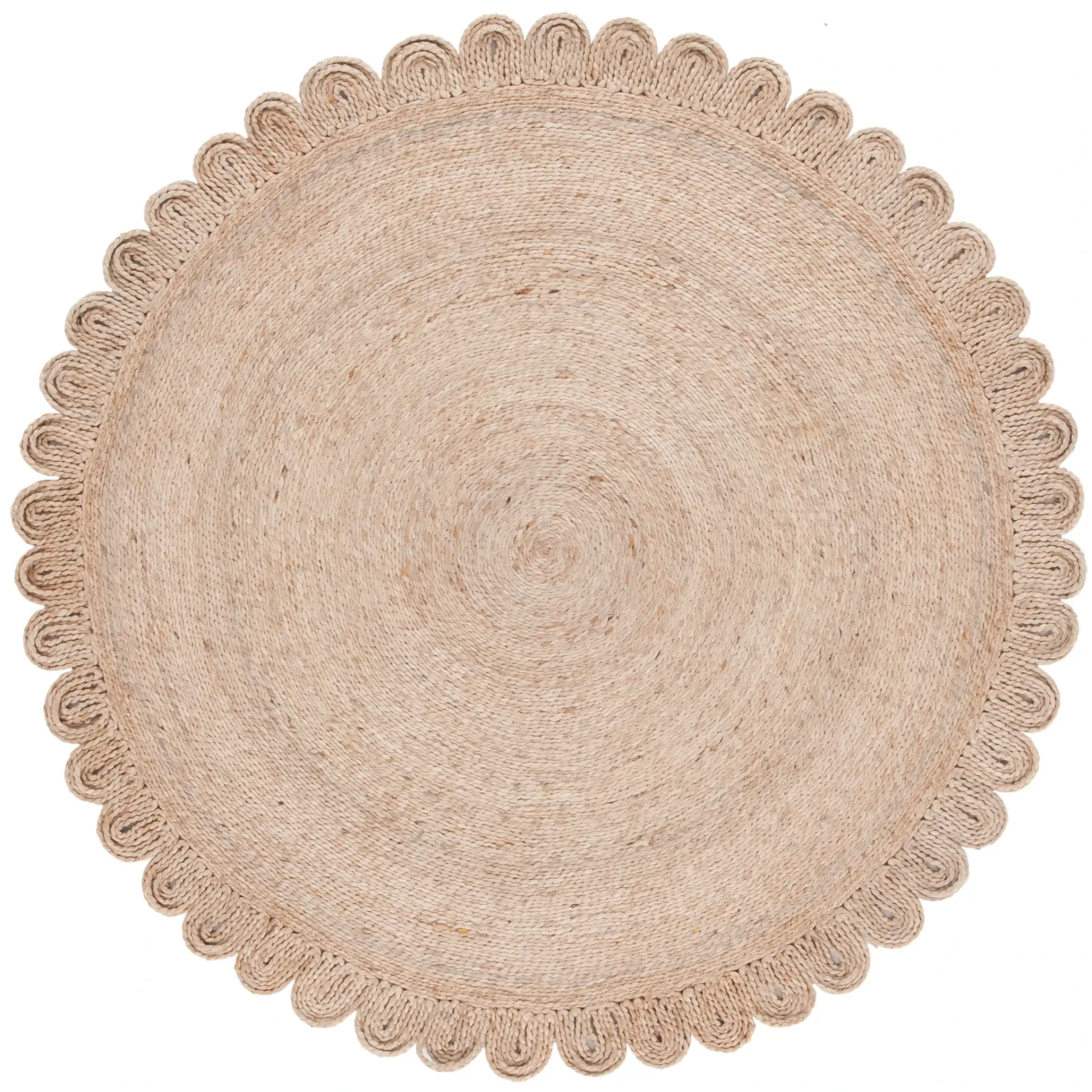 Natural Fiber Loop Border Flatweave Jute Rug