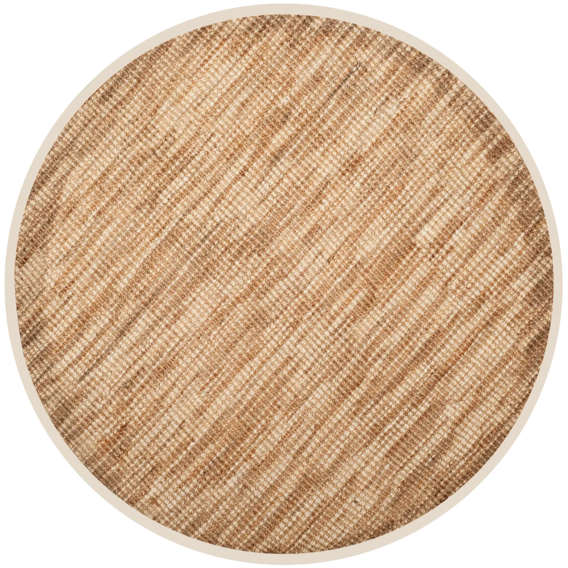Natural Fiber Striated Hand-Woven Jute Rug