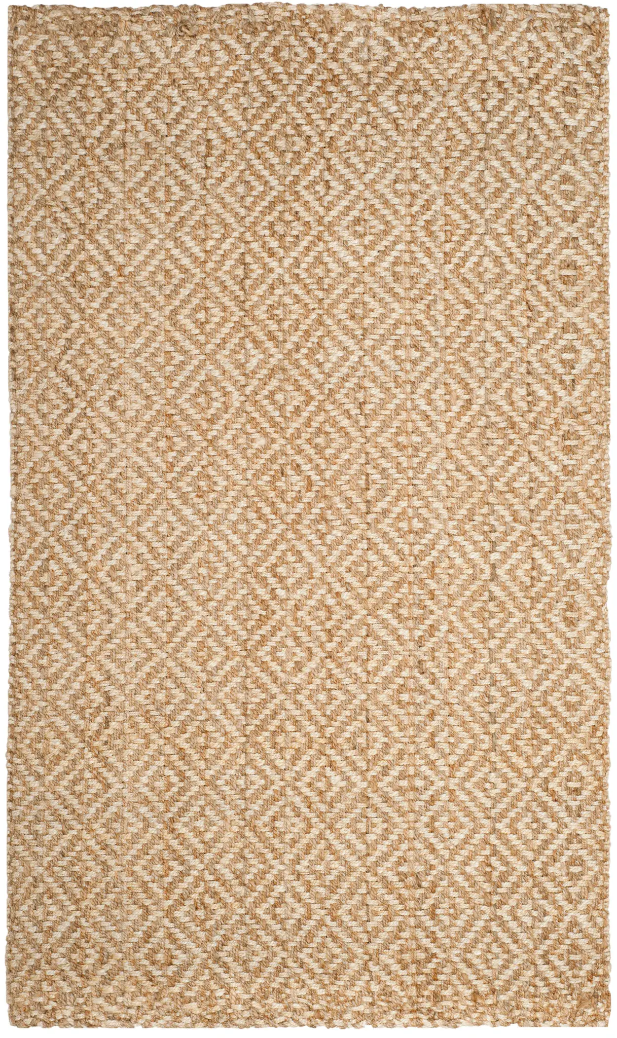 Natural Fiber Nested Diamond Hand-Woven Jute Rug