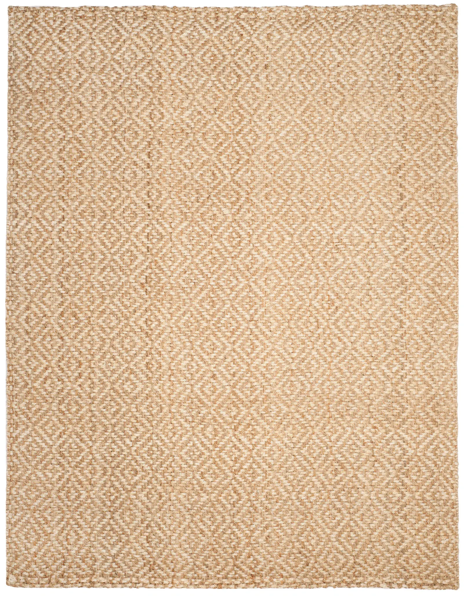 Natural Fiber Nested Diamond Hand-Woven Jute Rug