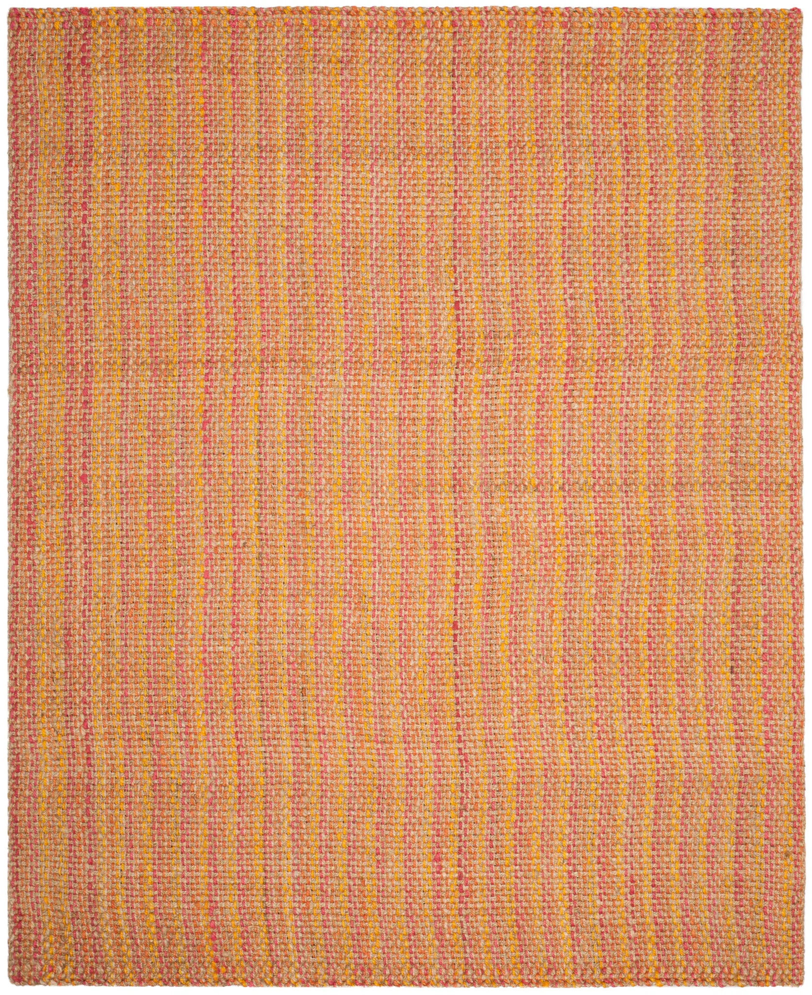 Natural Fiber Looped Ribbed Hand-Woven Jute Rug