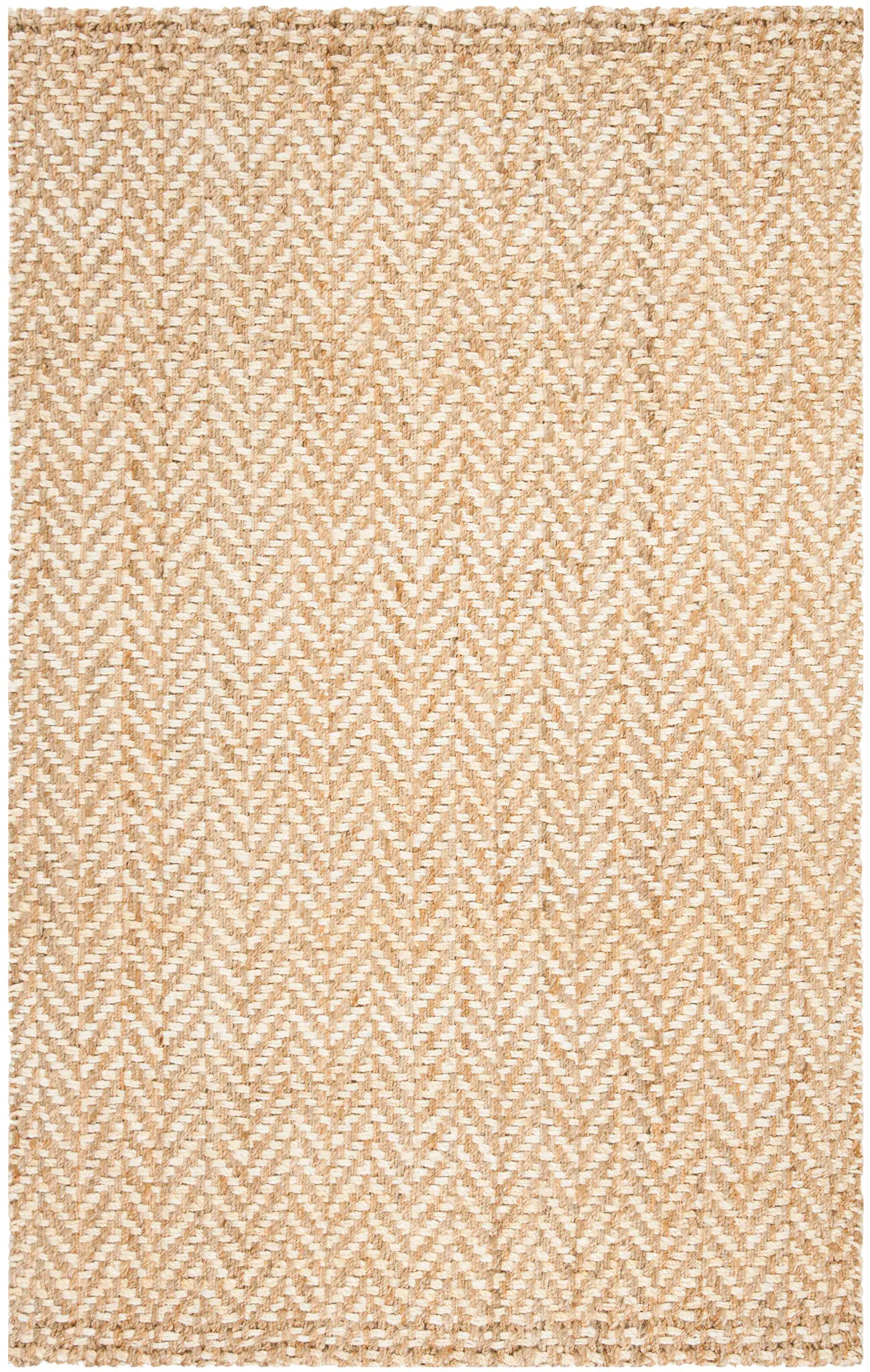 Natural Fiber Allover Chevron Hand-Woven Jute Rug