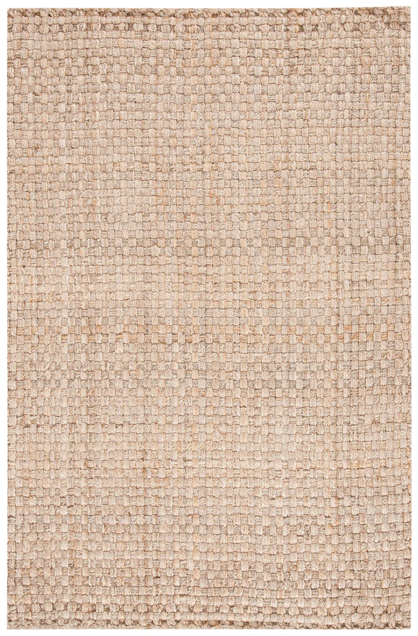 Natural Fiber Chunky Checkerboard Basketweave Hand-Woven Jute Rug