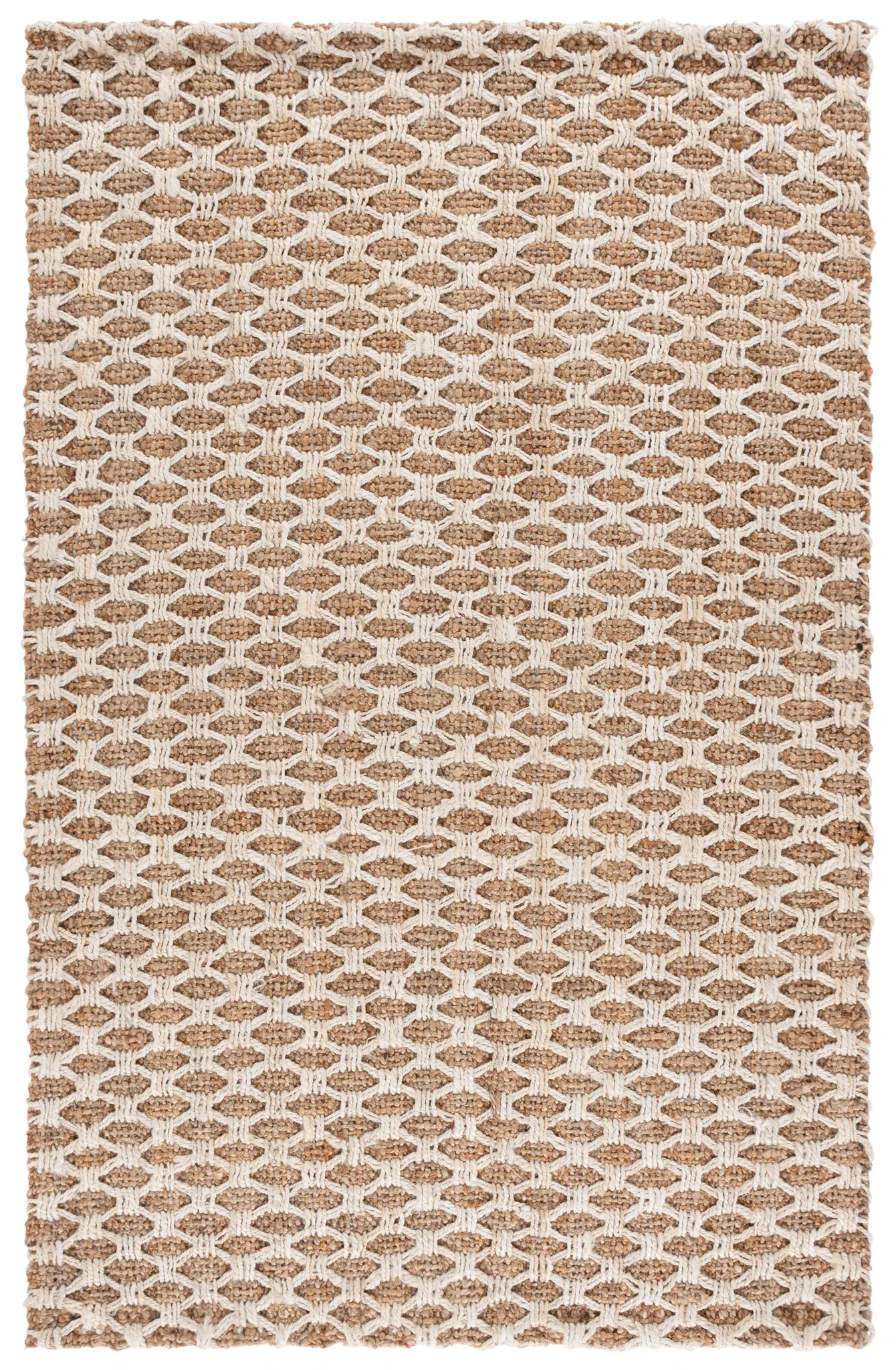 Natural Fiber Small Trellis Hand-Woven Jute Rug
