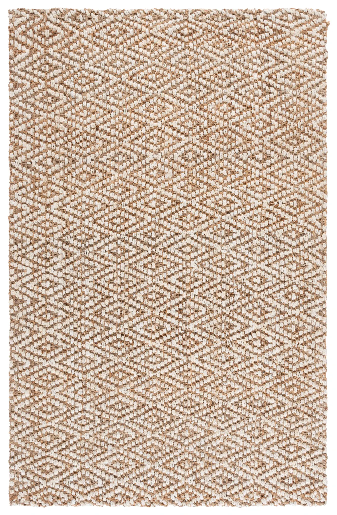 Natural Fiber Chunky Textured Diamond Hand-Woven Jute Rug