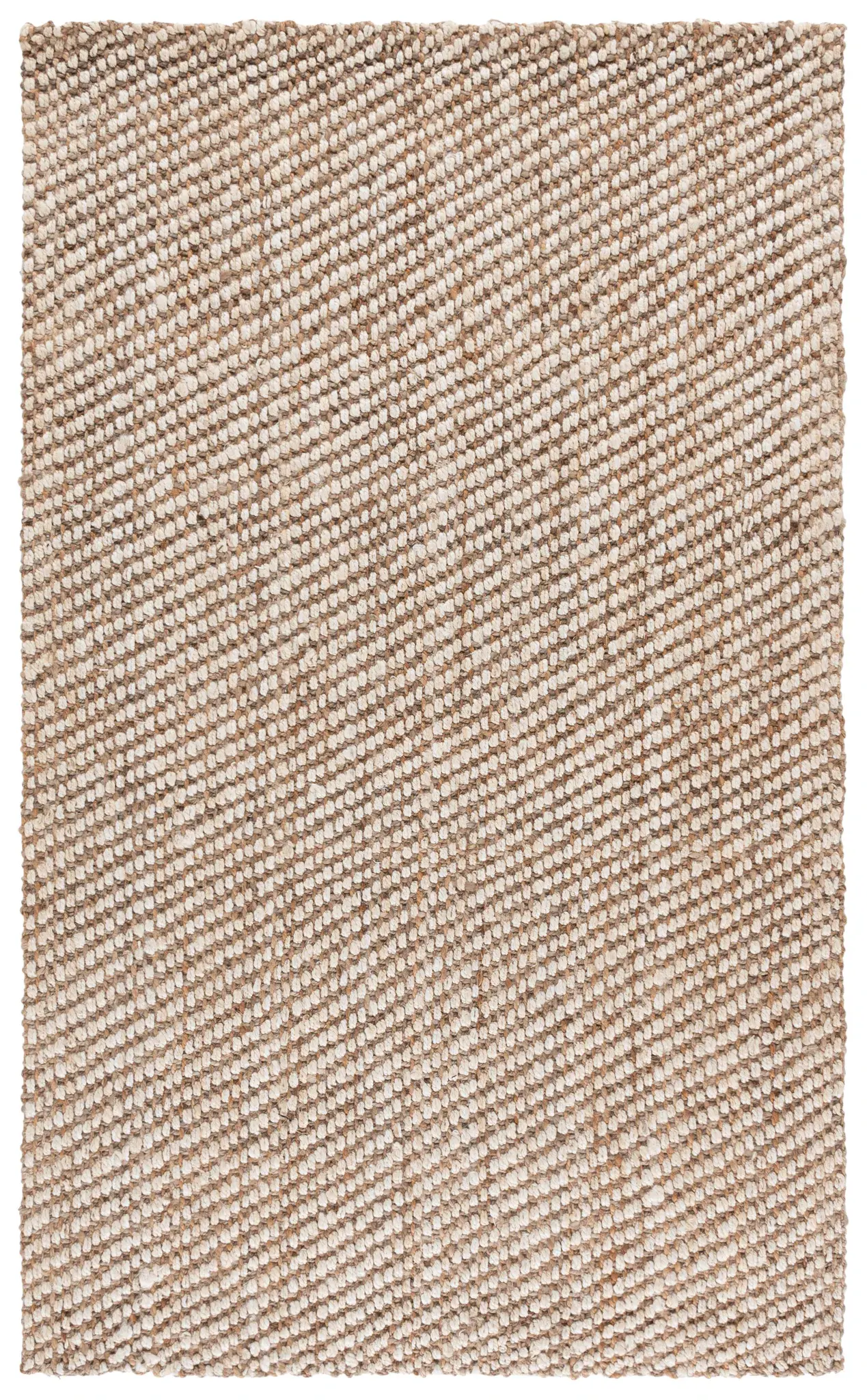 Natural Fiber Diagonal Ribbed Hand-Woven Jute Rug